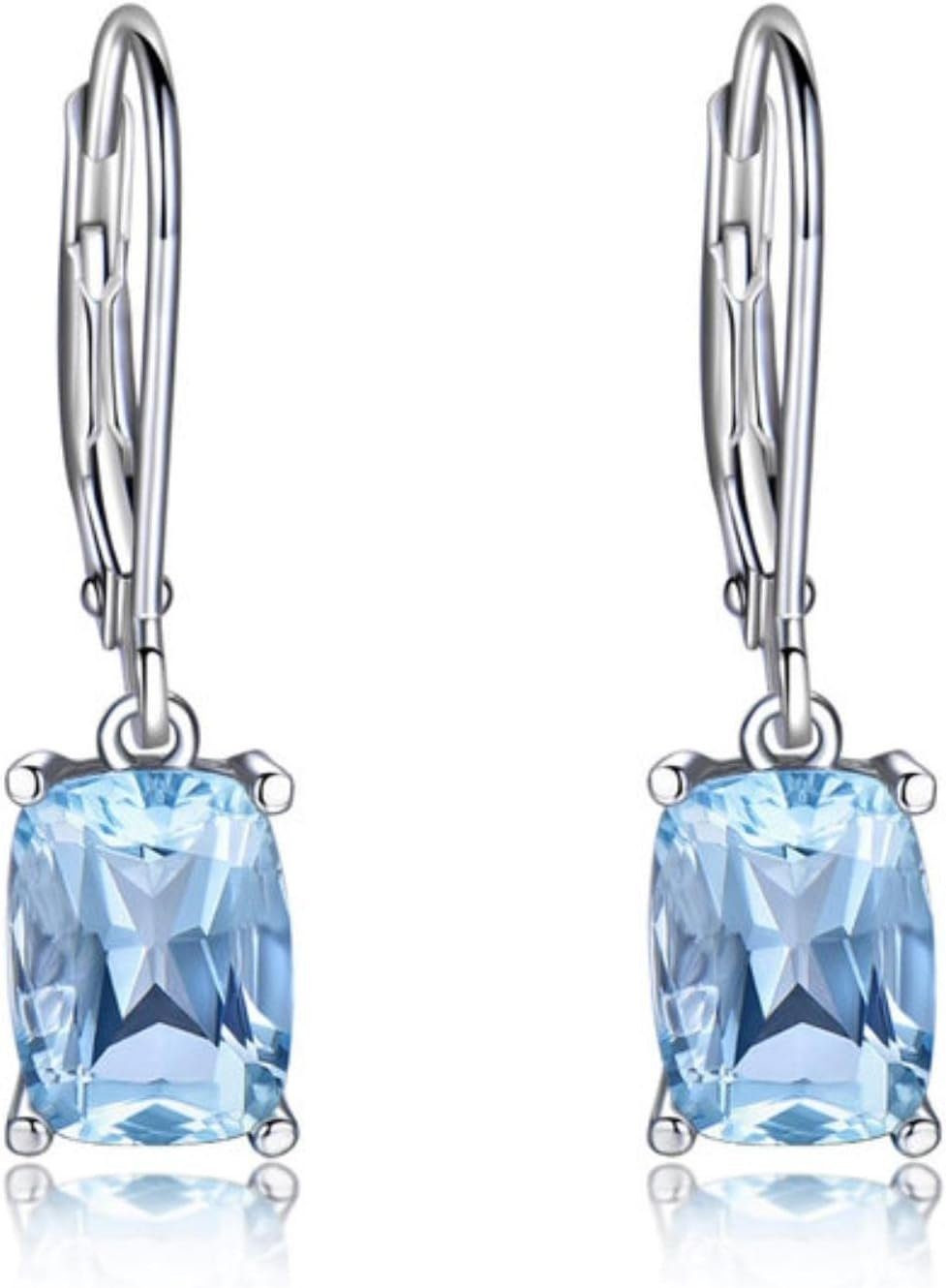 Haiaveng Paar Ohrhänger 925 Sterling Silber Himmelblau Topas Ohrringe, Quastenohrringe, für Damen
