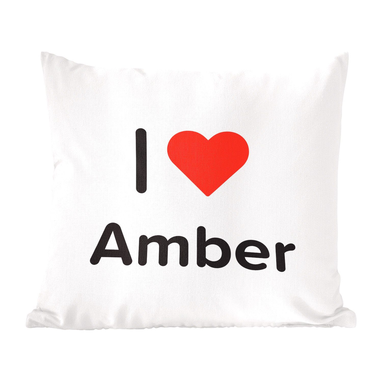 - Amber - Füllung Wohzimmer, MuchoWow Sofakissen Deko, Ich Dekokissen liebe mit Schlafzimmer, Zierkissen Girl, für