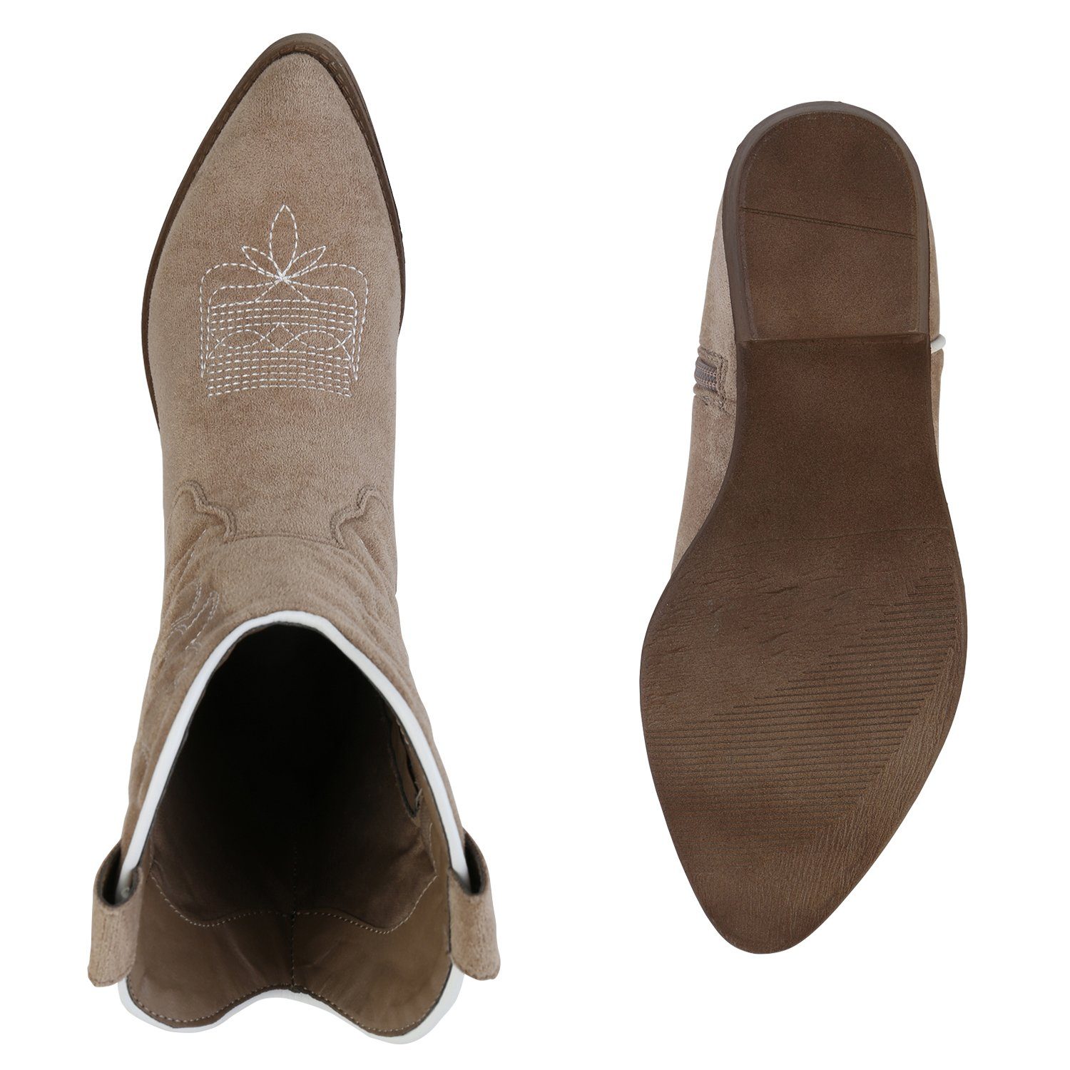 VAN Velours Schuhe HILL Khaki 840203 Cowboy Boots