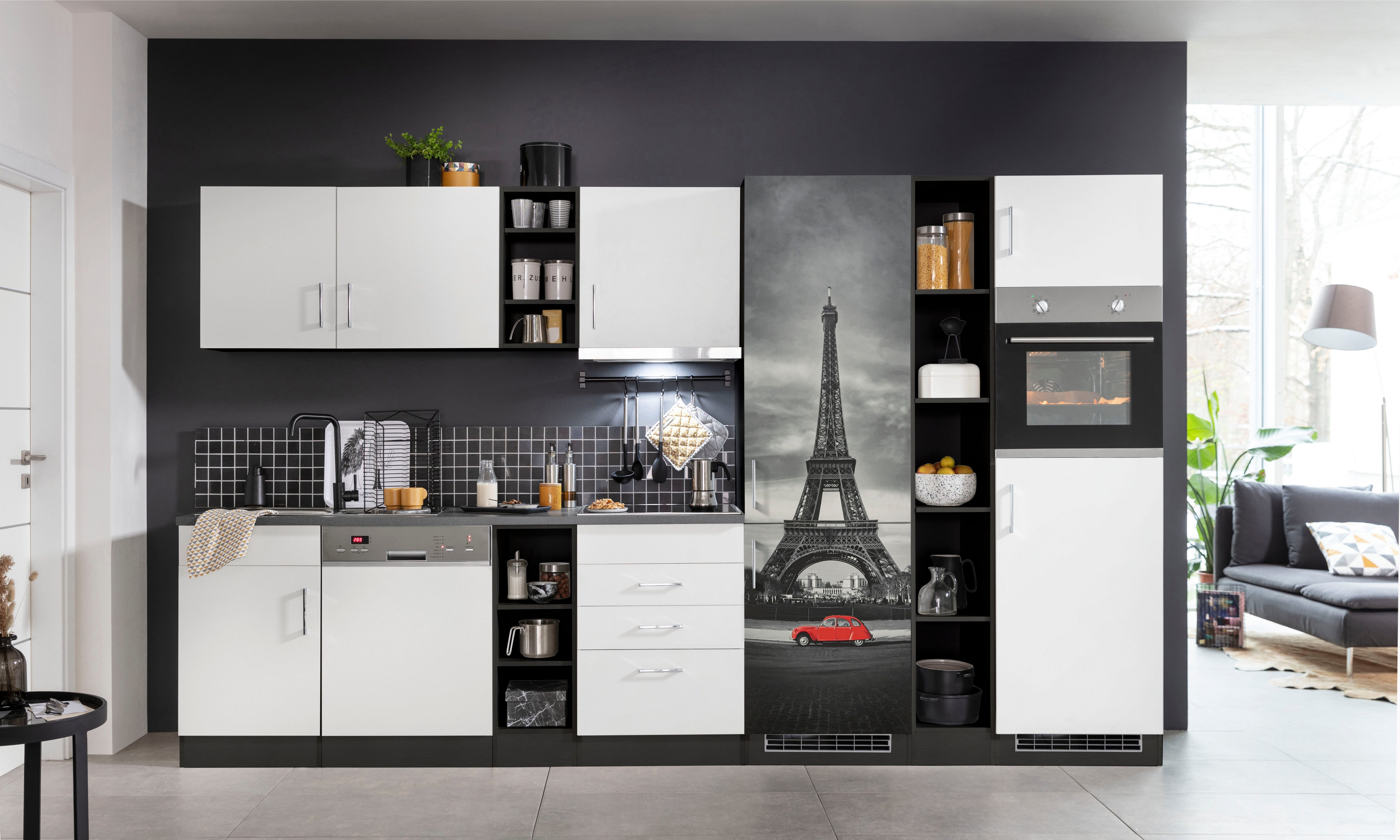 KOCHSTATION Küchenzeile "KS-Paris", mit E-Geräten, Breite 350 cm, mit große günstig online kaufen