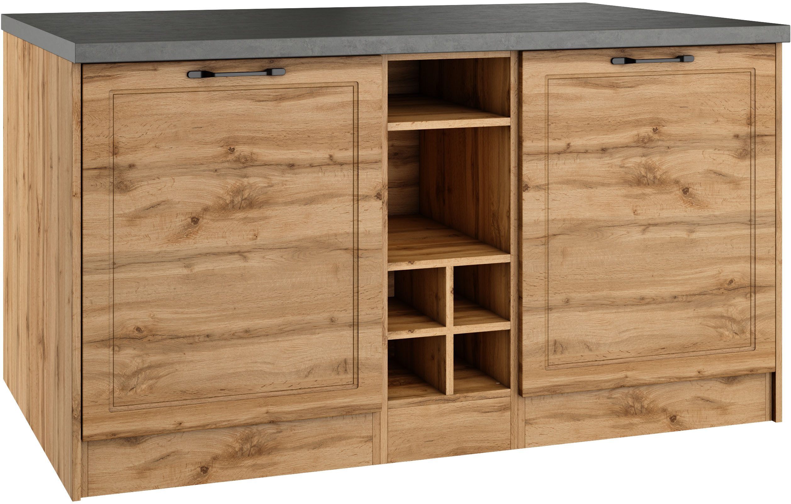 KOCHSTATION Кухниinsel KS-Lani, Breite 153 cm, mit Flaschenregal, MDF-Fronten, Arbeitsplatte 38mm stark