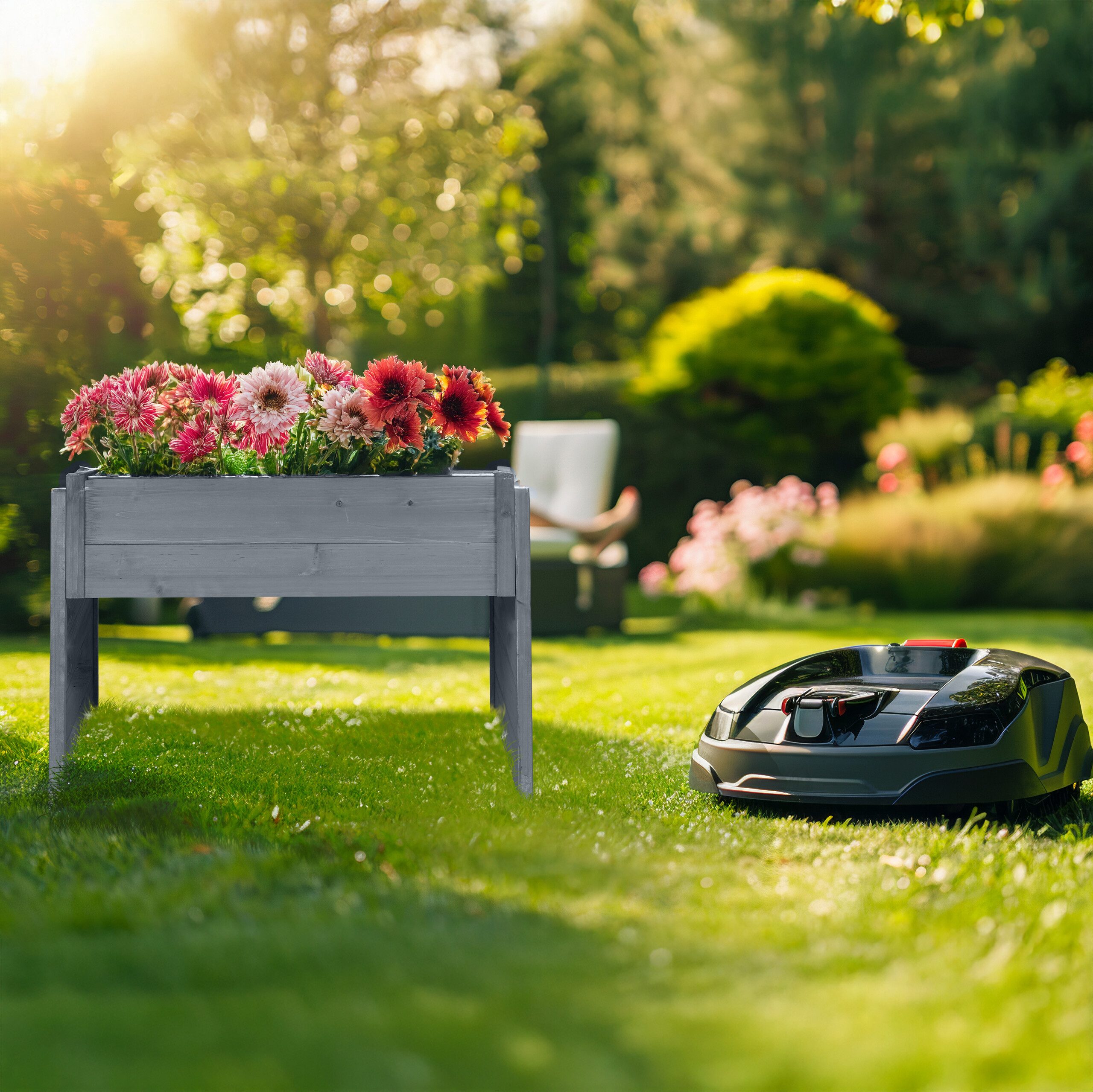 relaxdays Mähroboter-Garage mit Pflanzkaste, BxTxH: 79x74x52.5 günstig online kaufen