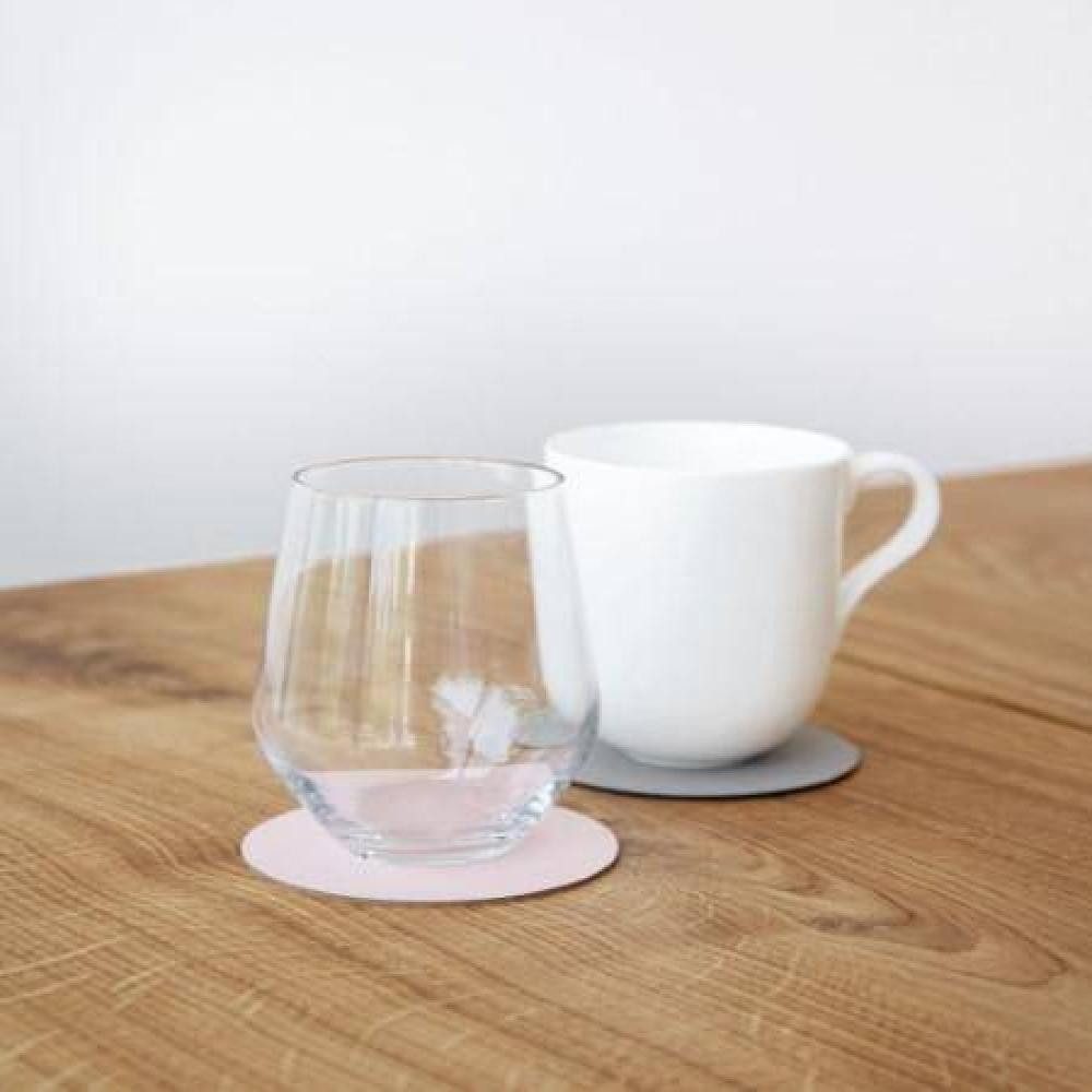 LIND DNA Glasuntersetzer Circle Double Nupo Rose/Light Grey wendbar