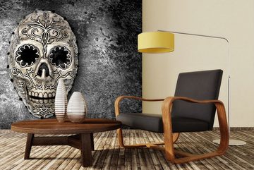 WandbilderXXL Fototapete Monochrome Skull, glatt, Kult & Kultur, Vliestapete, hochwertiger Digitaldruck, in verschiedenen Größen
