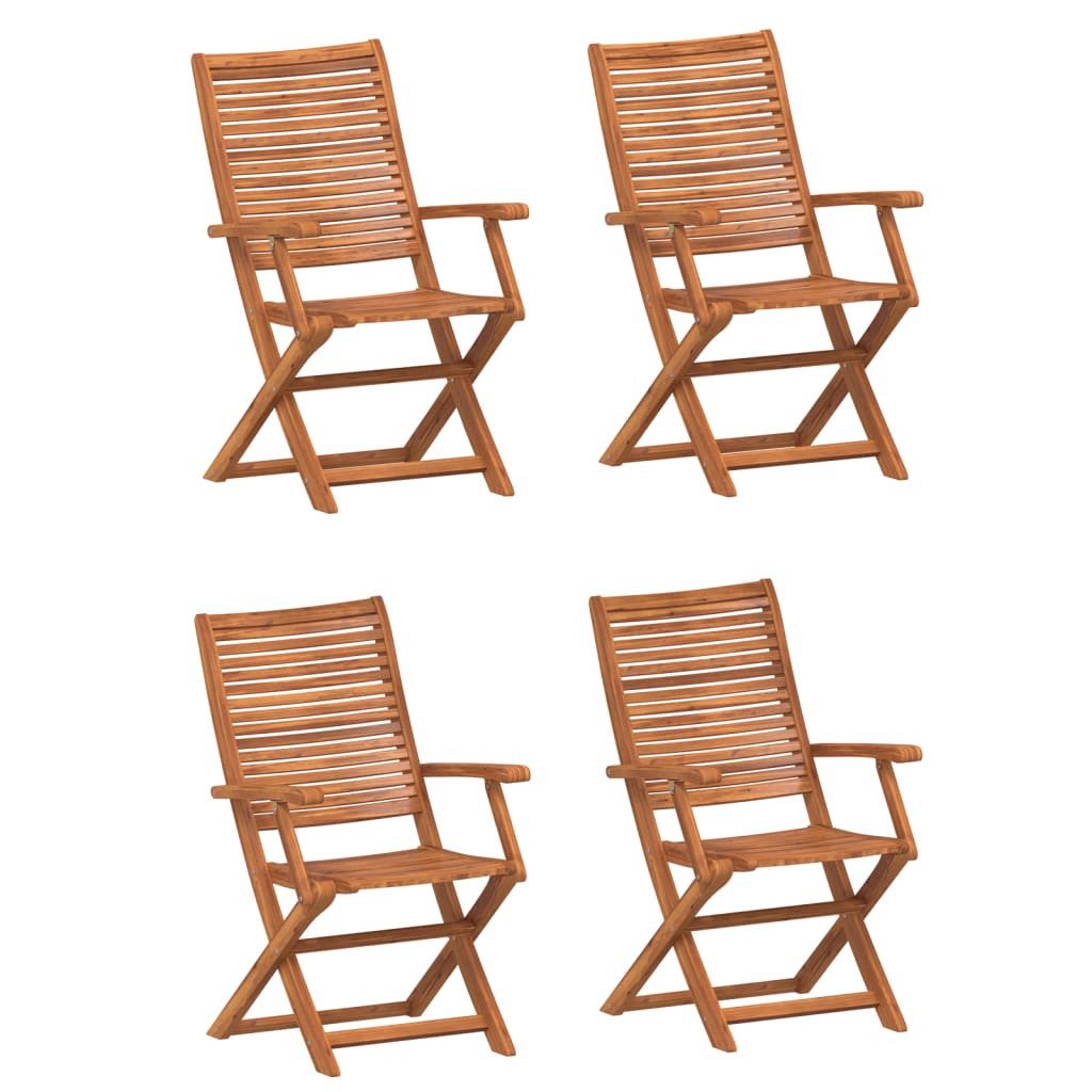 vidaXL Gartenstuhl Klappstühle, 4 Stück, 57 x 66 x 95 cm, Massivholz (4 St), Klappstühle, 4 Stück, 57 x 66 x 95 cm, Massivholz Akazie
