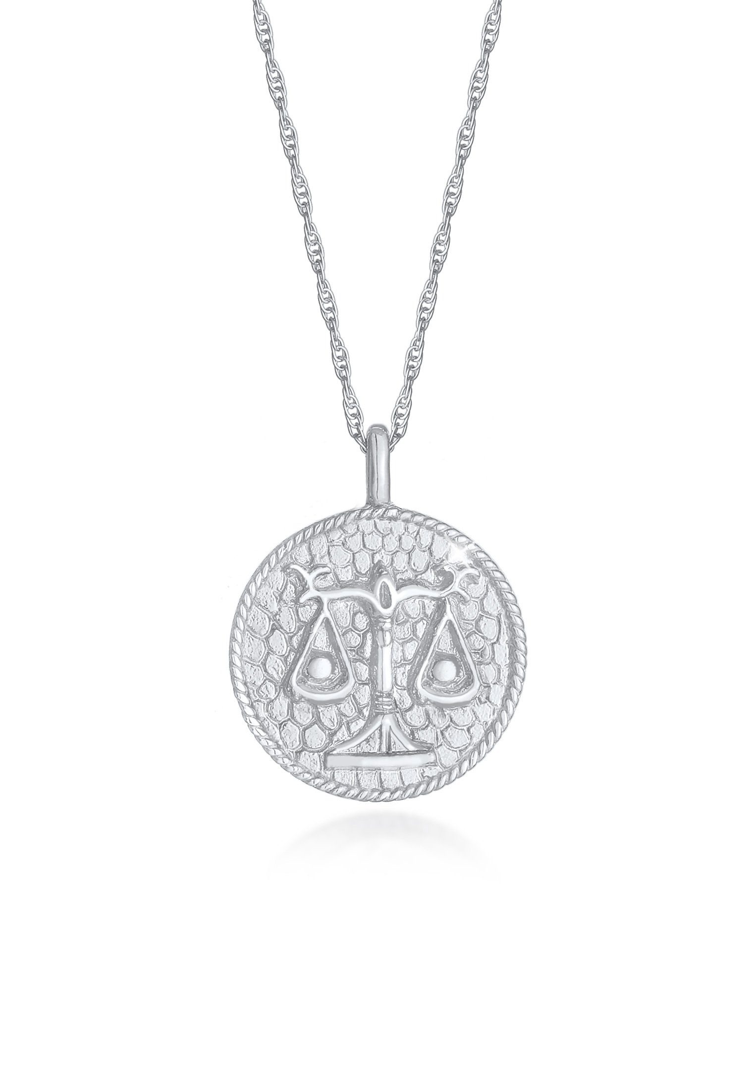Elli Kette mit Anhänger Sternzeichen Waage Astro Münze Antik 925 Silber günstig online kaufen