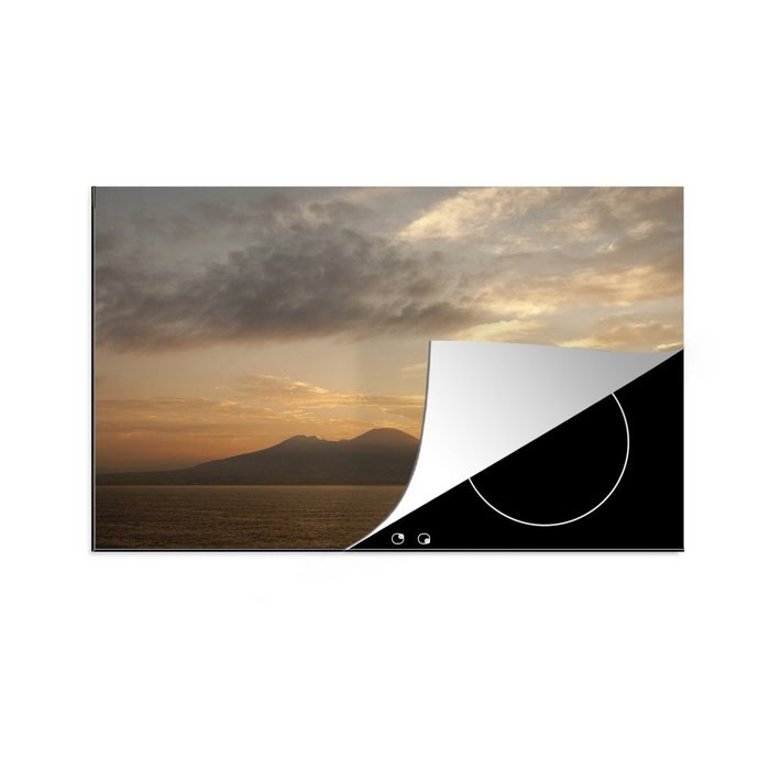 MuchoWow Herdblende-/Abdeckplatte Vesuv bei Sonnenuntergang in der Nähe von Pompeji Vinyl (1 tlg) induktionskochfeld Schutz für die küche Ceranfeldabdeckung
