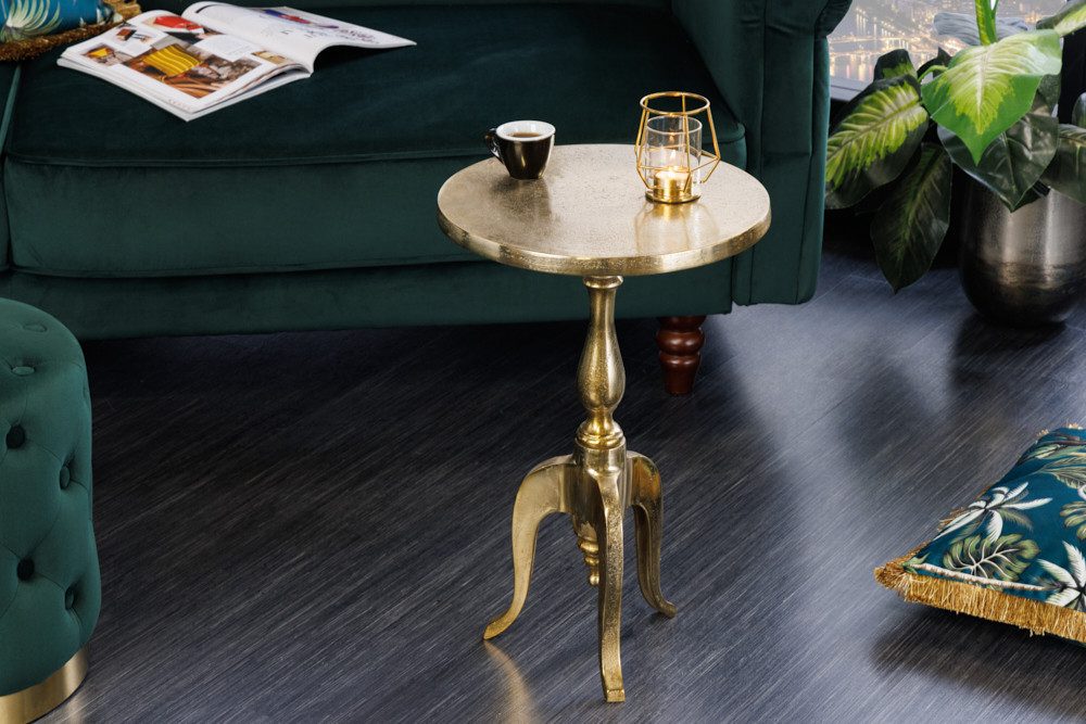 riess-ambiente Beistelltisch SAVOY 55cm gold (Einzelartikel, 1-St), Wohnzimmer · Metall · rund · Handarbeit · Barock