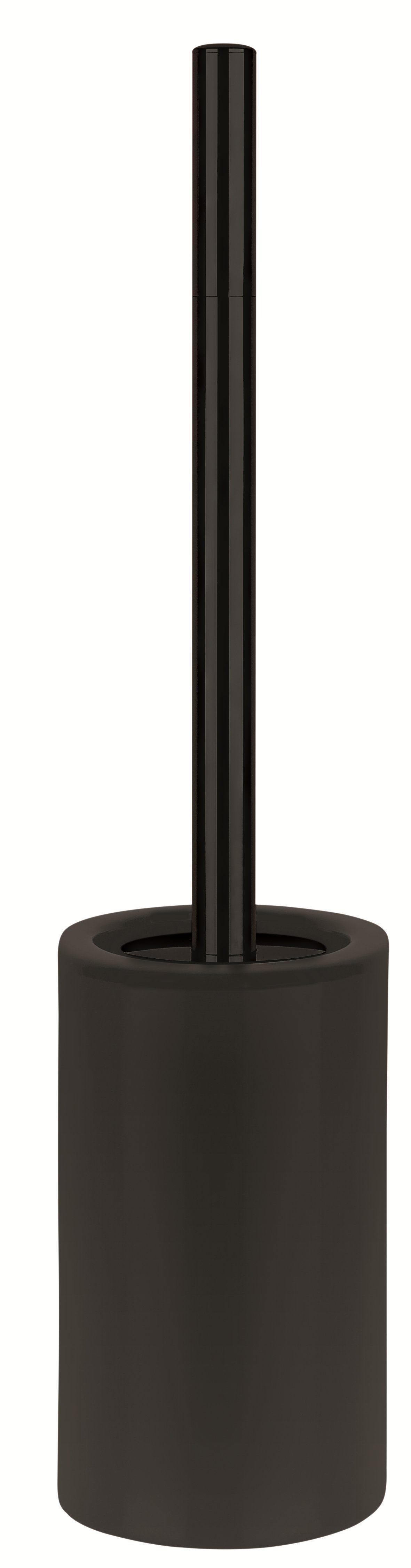 spirella TUBE-MATT, hochwertiger Matt-Optik elegante schwarz, Toilettenbürste WC-Bürste Toilettenpapierhalter aus Keramik,