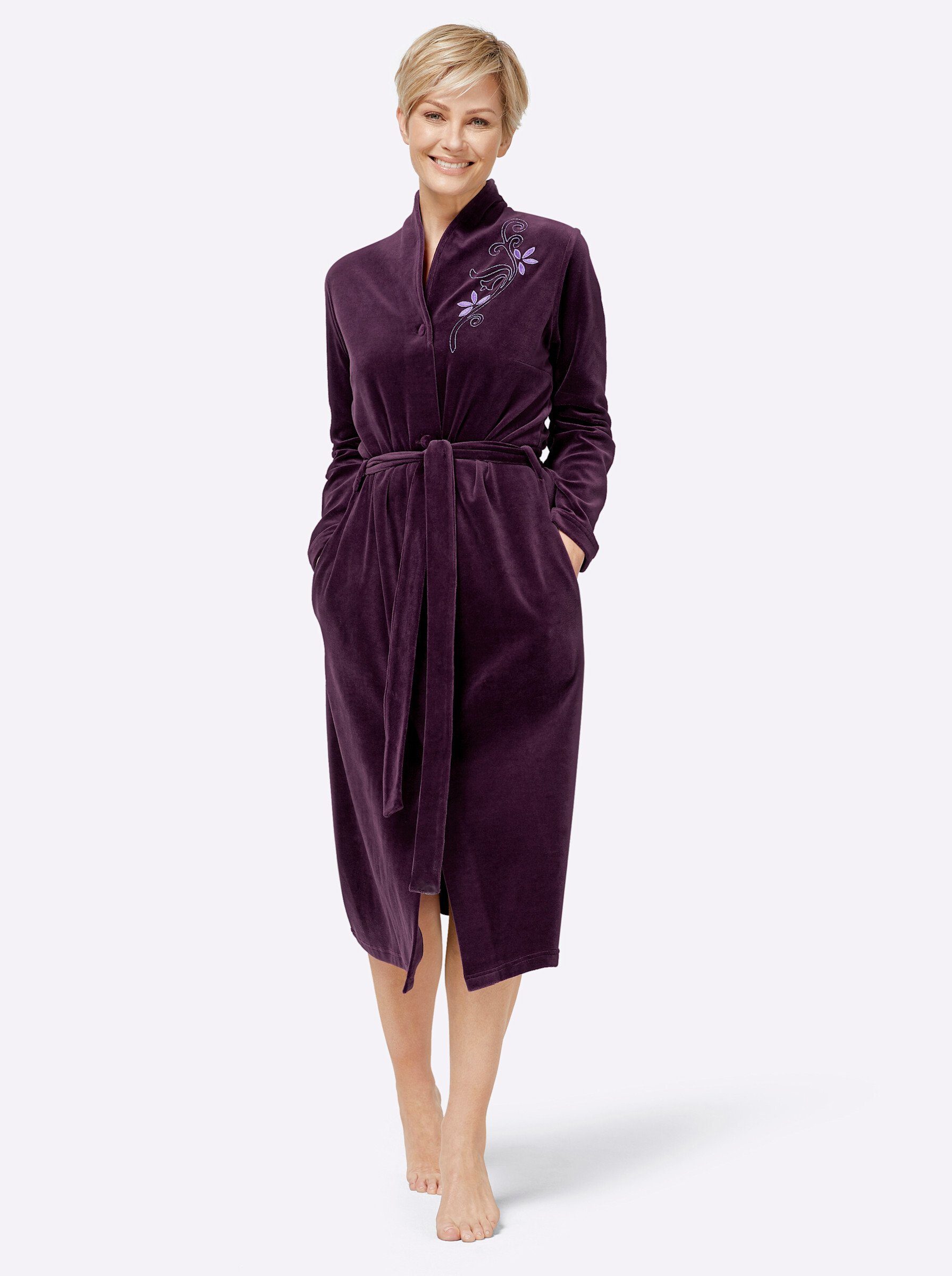 Miss Ulrike Morgenmantel Morgenmantel ., Baumwolle, Nicki günstig online kaufen