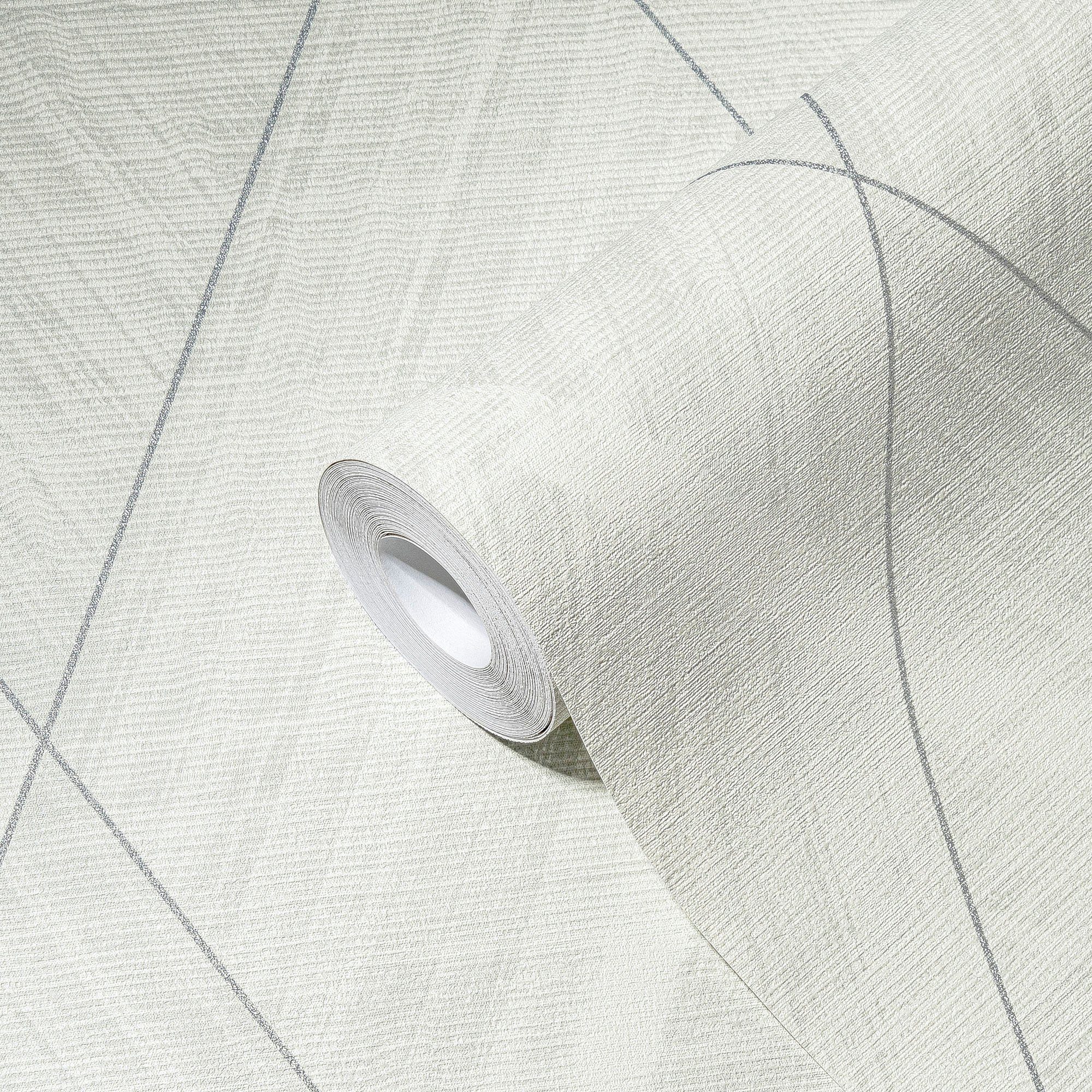 Bricoflor Tapete Rautenmuster in Weiß Creme Ideal für Büro und Schlafzimmer günstig online kaufen