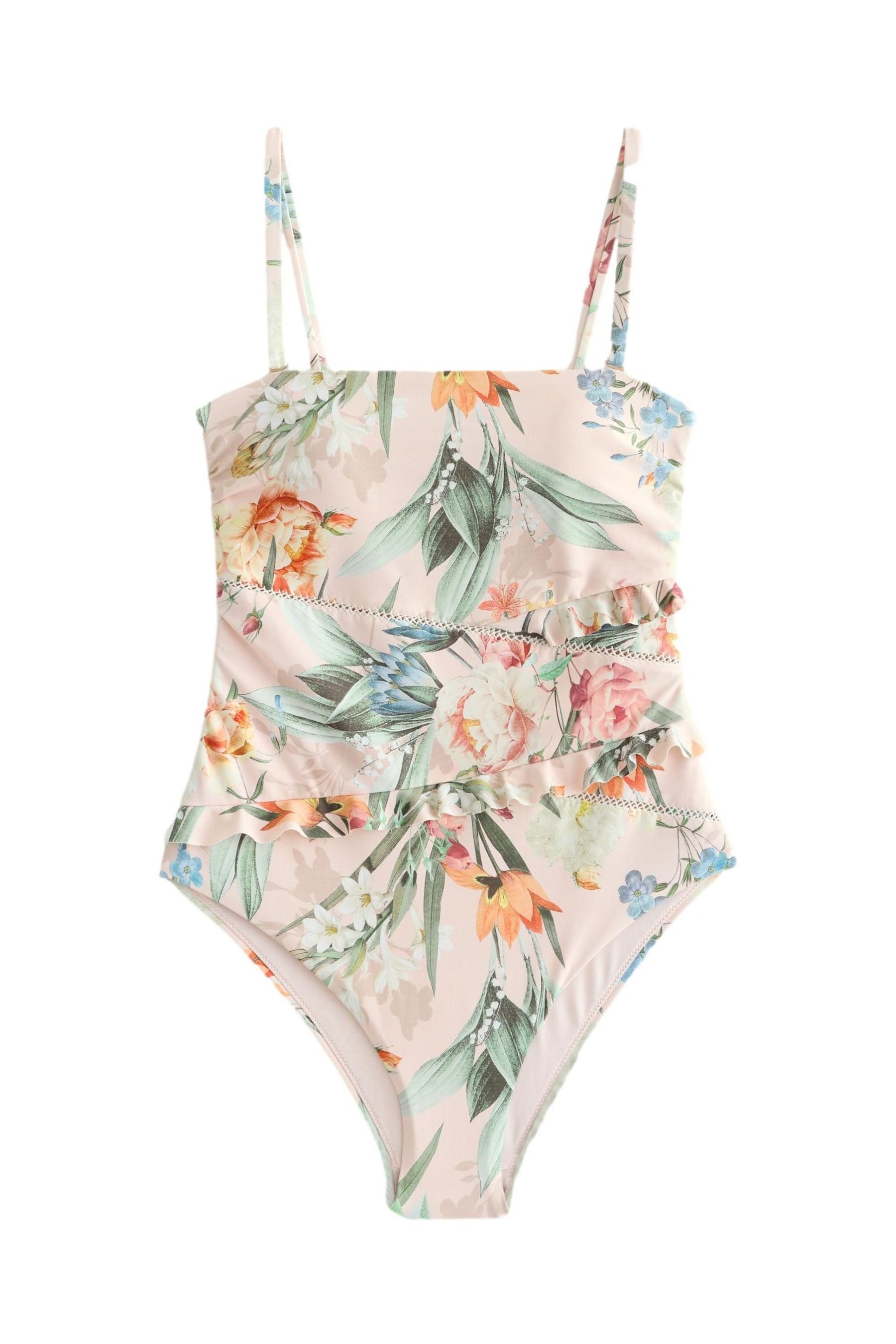 Next Badeanzug Bauchformender Bandeau-Badeanzug mit Rüschen (1-St)