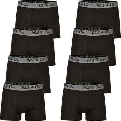 Phil & Co. Trunk PHIL & Co Berlin 8er Pack Herren Boxershorts Pants Trunk Unterhosen Jersey S - 4XL schwarz anthrazit grau (1-St)