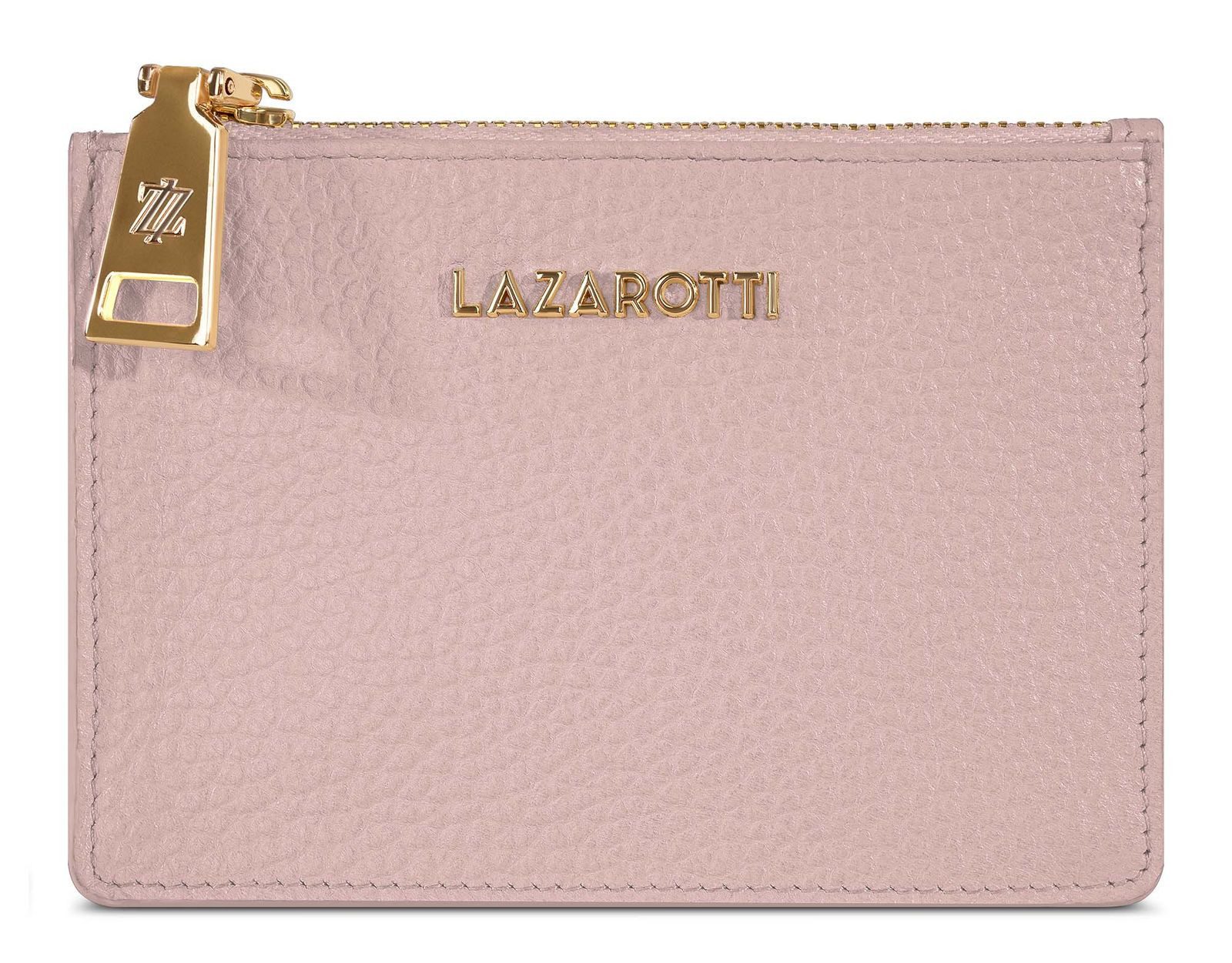 Lazarotti Kartenetui Zip Etui 4 Card Slots, aus echtem Leder mit RFID-Blocker Schutz