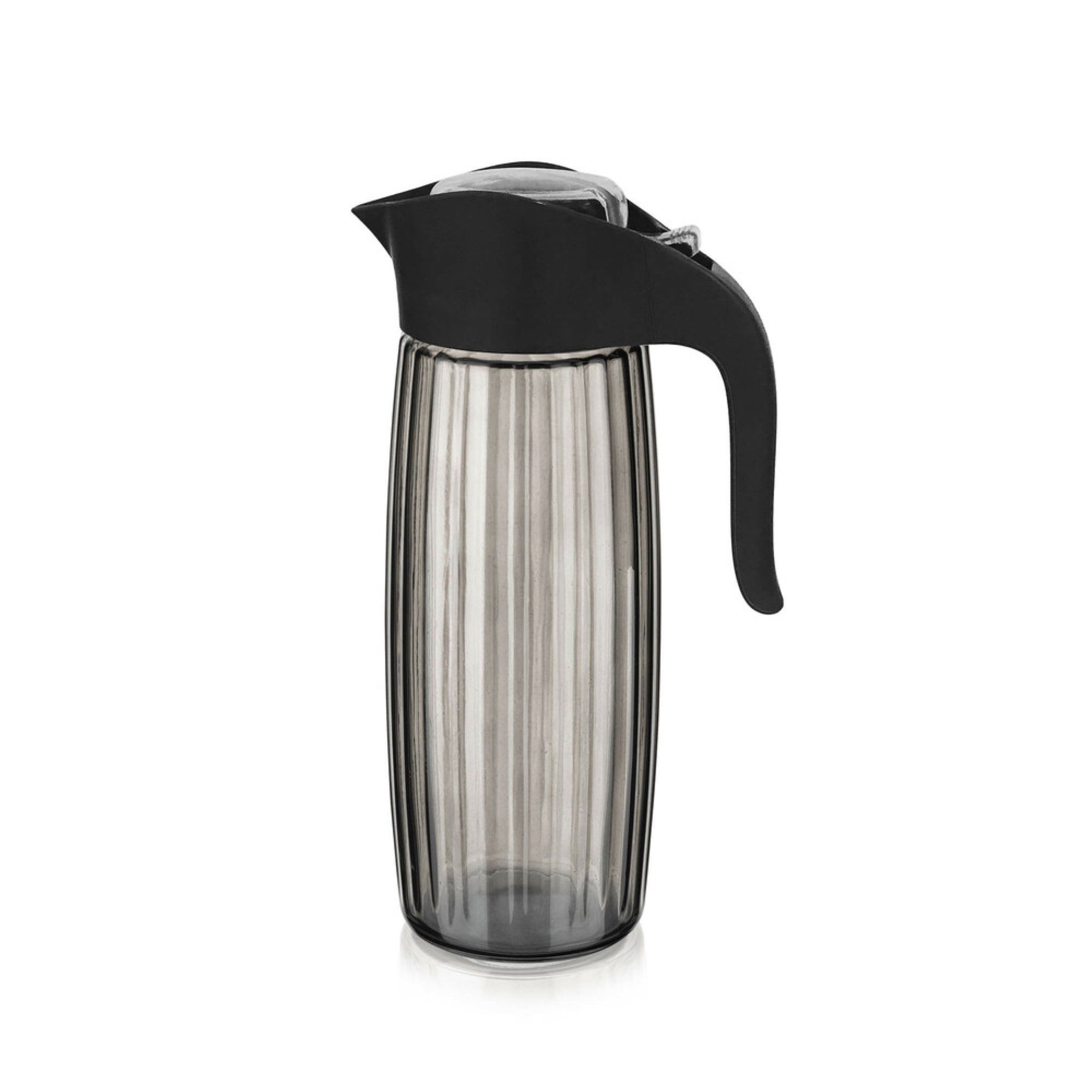 Michelino Karaffe aus Riffelglas in Anthrazit – 1,6L mit edlem Design, (1-tlg)