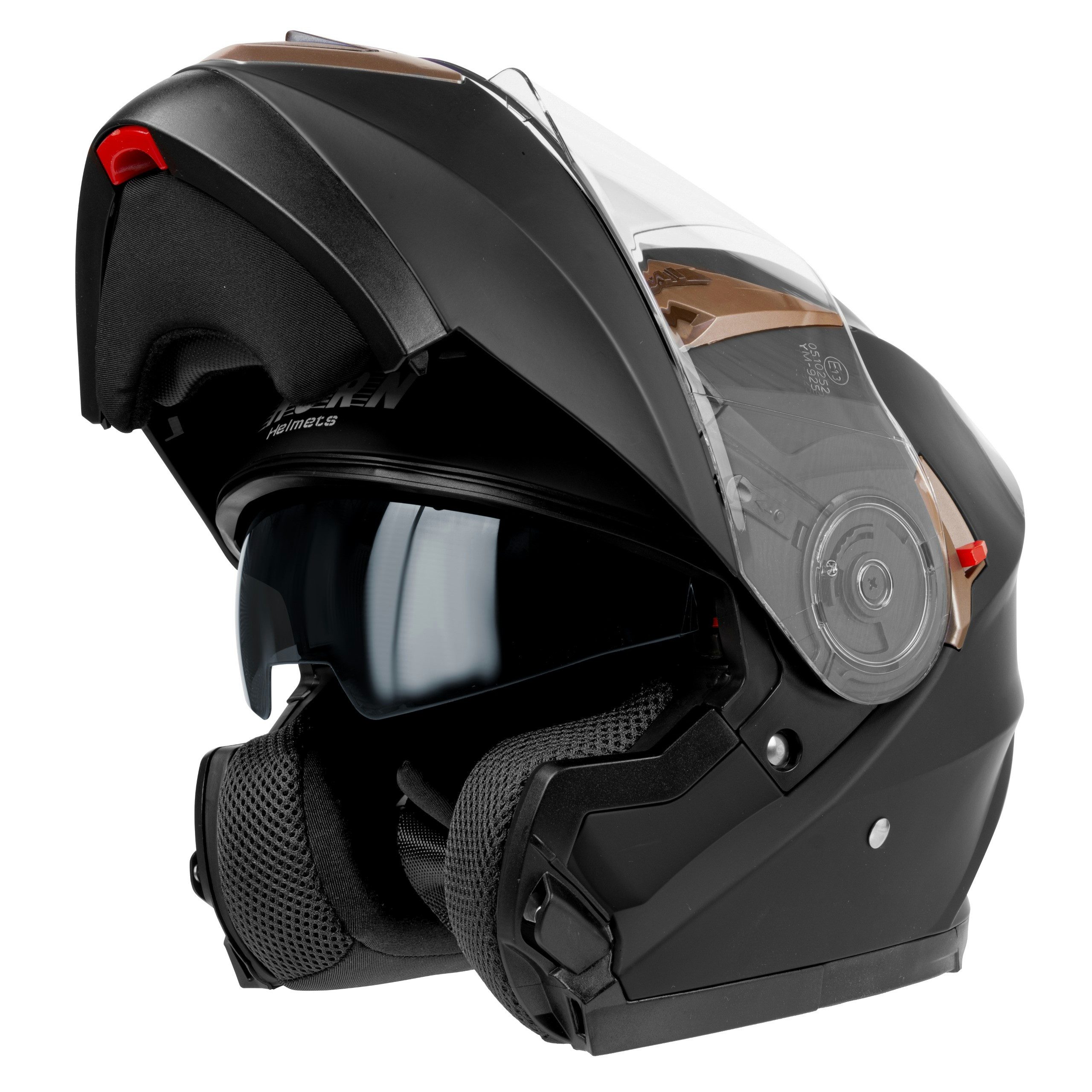 Motorradhelm H 925 Klapphelm schwarz mat, Intercom-fähig