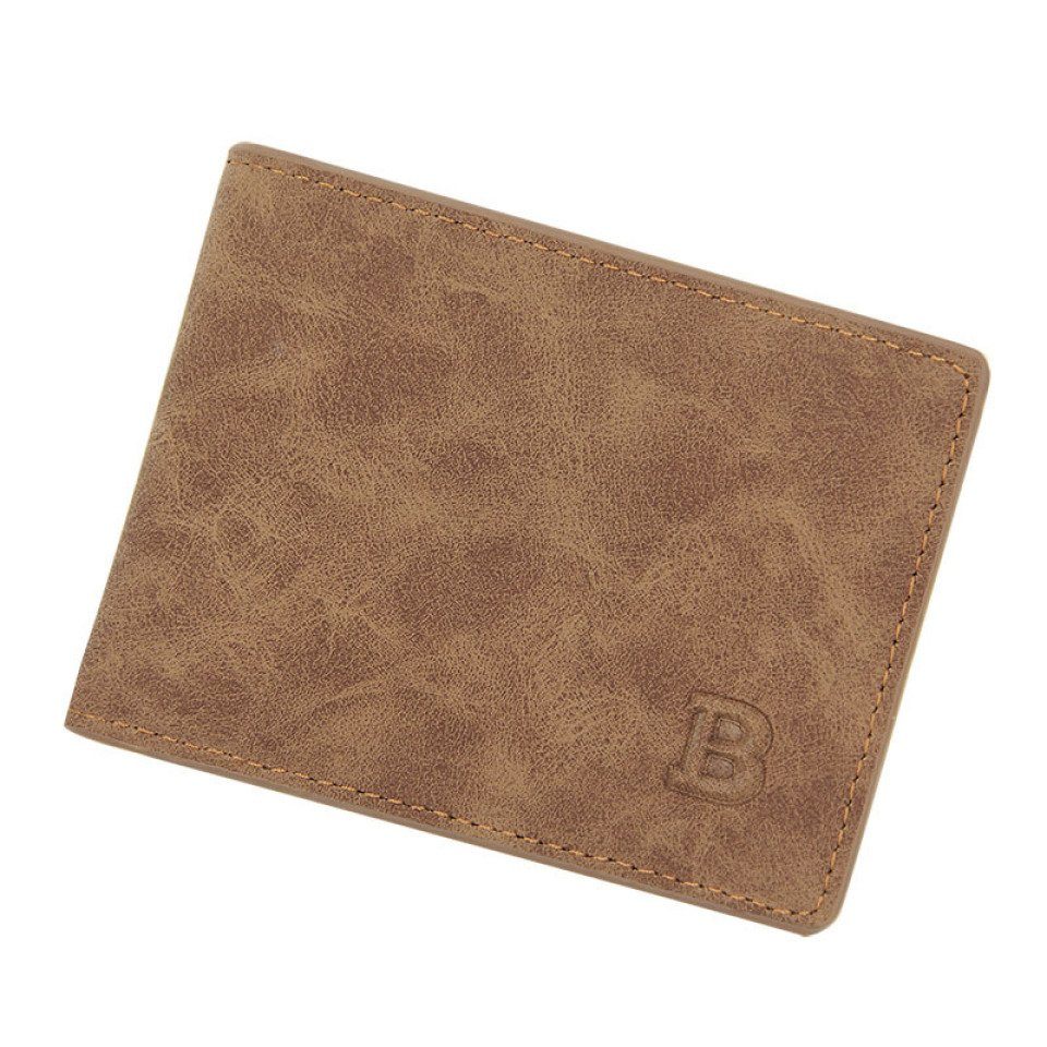 Blusmart Geldbörse Gefrostete Bifold-Geldbörse,Kurzer Geldbeutel,Portemonnaie Brieftasche, Brieftasche brown
