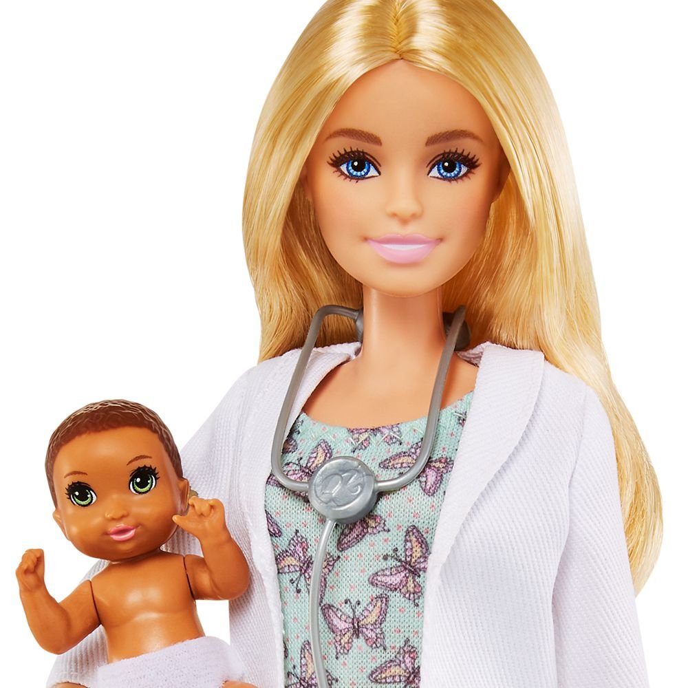 Barbie Anziehpuppe Barbie Kinderärztin mit Accessoires Spiel-Set Puppe Mattel &