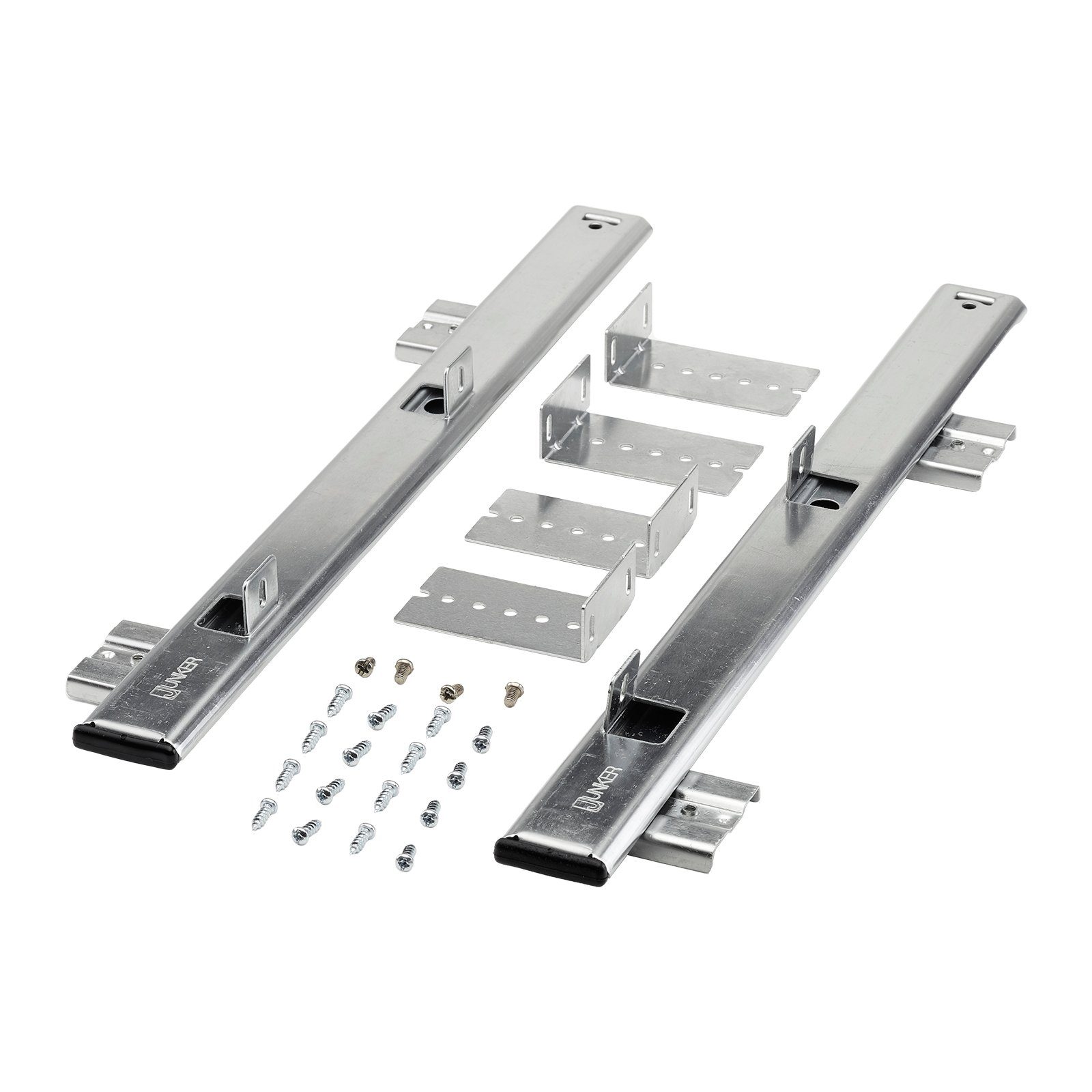 SO-TECH® Teleskop-Teilauszug Tastaturauszug KT1-30-H35-400-NF 400 mm silberfarben, mit Montagewinkel, höhenverstellbar, belastbar bis 30 Kg