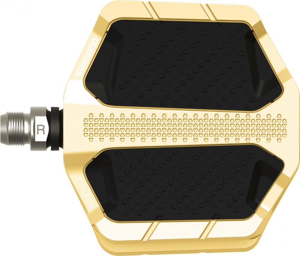 Shimano Plattformpedale SHIMANO Pedal PD-EF205 Gold Flat Pedal - für City und Trekking, Gold