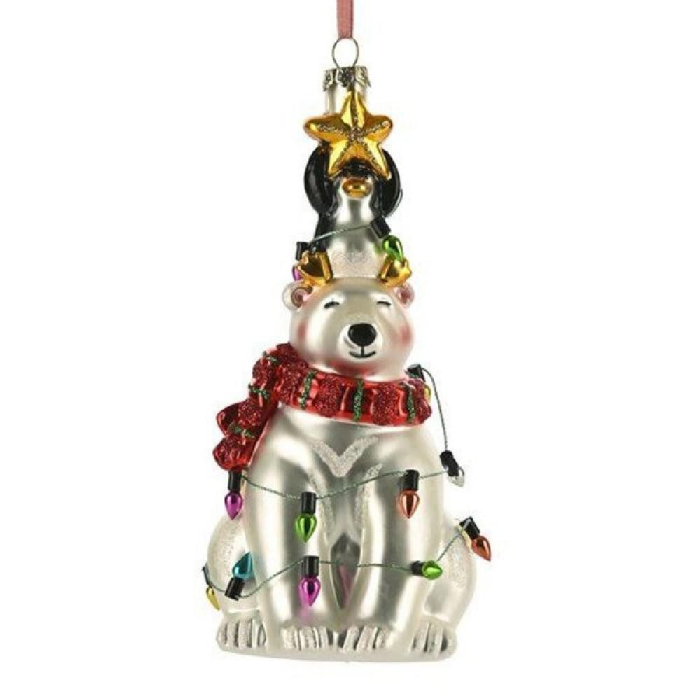 Giftcompany Weihnachtsbaumkugel Christbaumschmuck Eisbär Mit Lichterkette