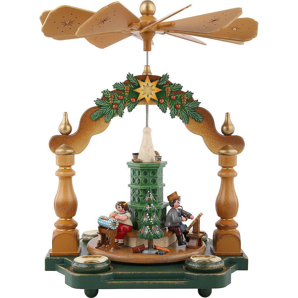 Hubrig Volkskunst GmbH Weihnachtspyramide 1-stöckige Pyramide Großmutters Weihnachtsstube 35x25cm von Hubrig Vol