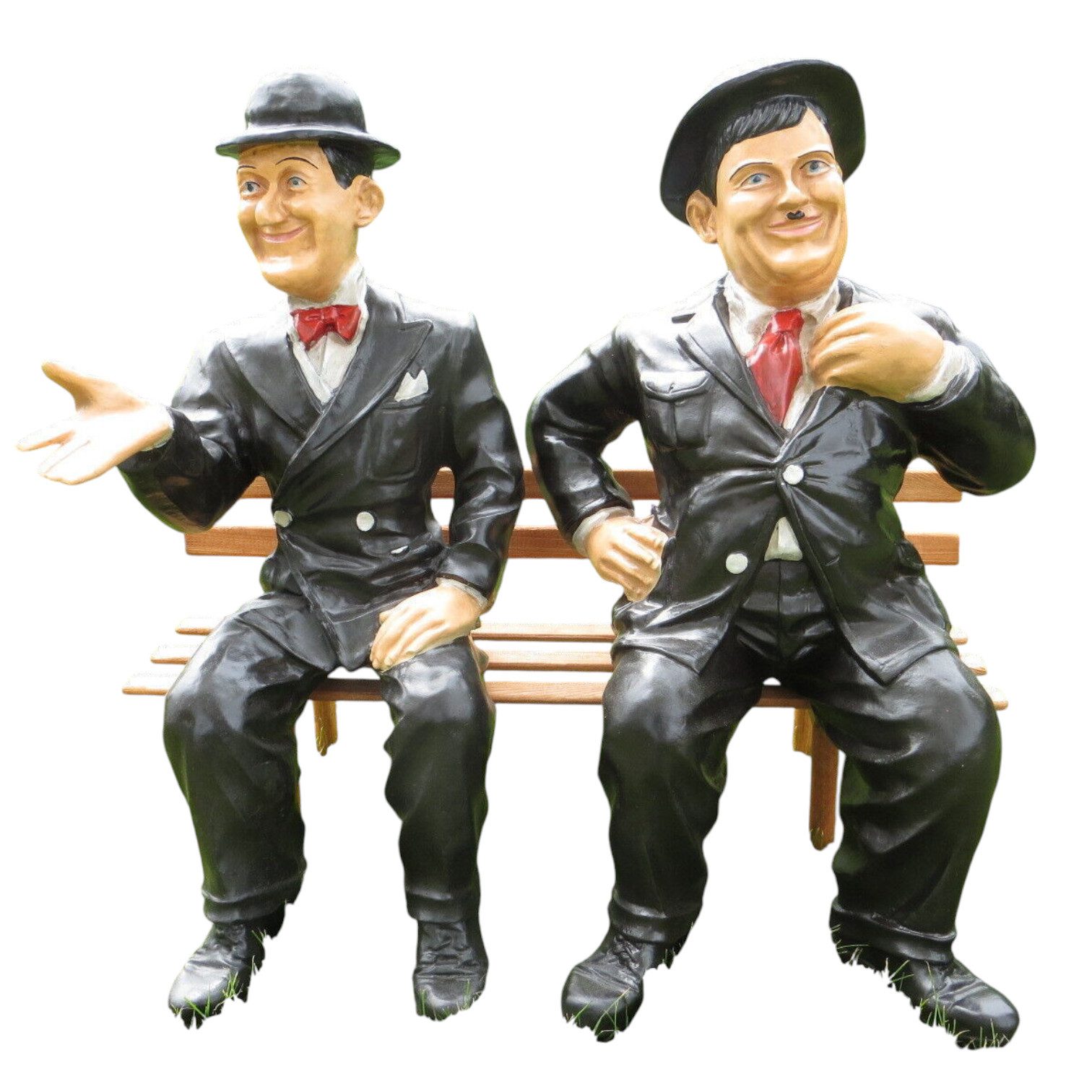 DEKO VERTRIEB BAYERN Gartenfigur XL Premium Dick & Doof auf der Bank ca. 70 günstig online kaufen