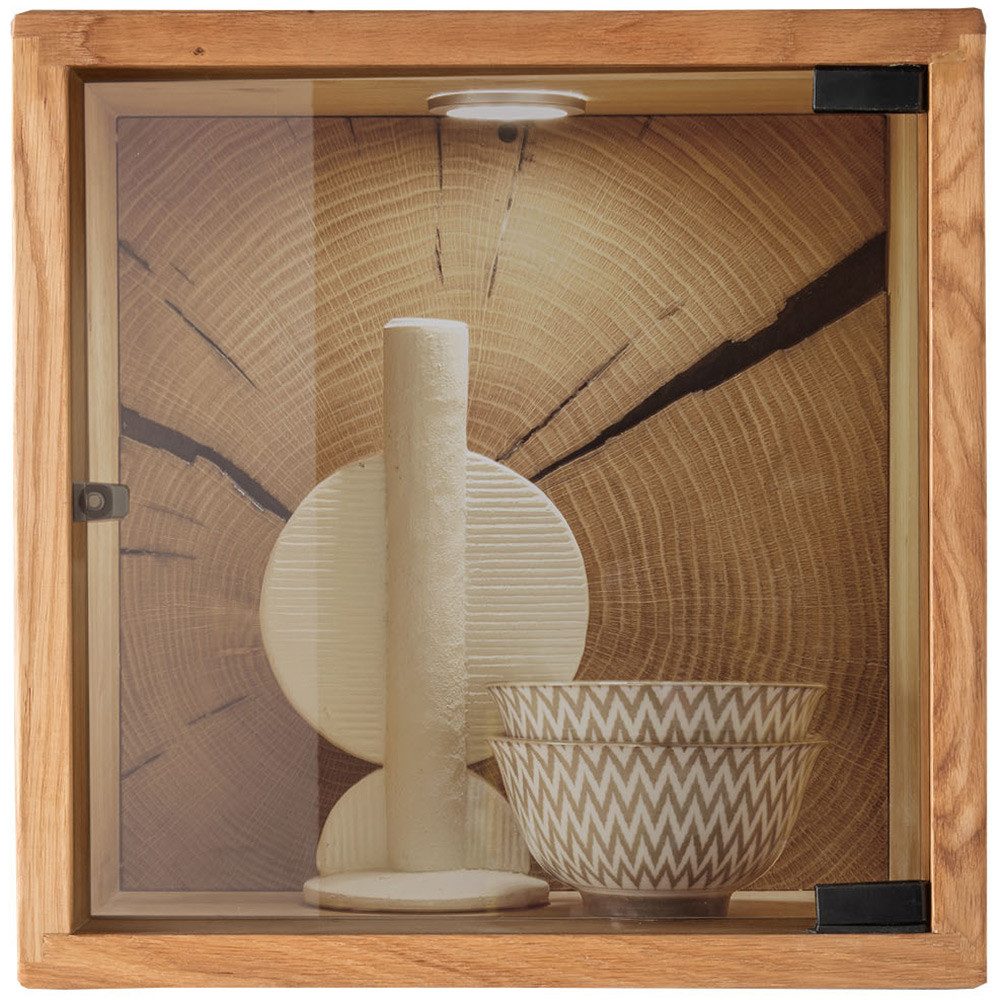 Lomadox Wandregal KIMBERLEY-69, Regal Hängeregal Wandboard inkl. Beleuchtung modern in massiver Eiche