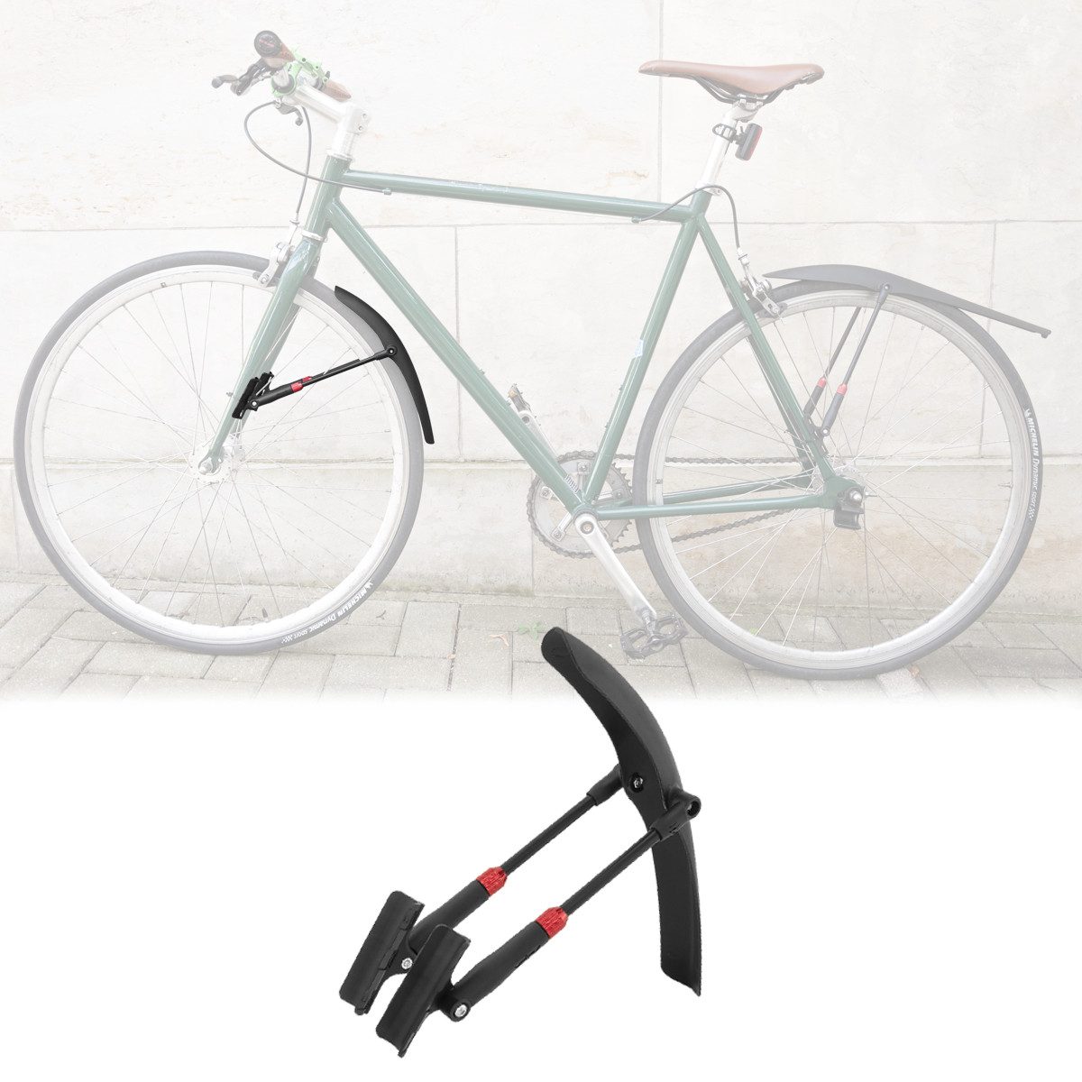 MidGard Schutzblech Fahrrad für Vorne Spritzschutz für E-Bike Rennrad Mudguard Citybike (1 St), Schutzblech vorne für 24-28 Zoll Fahrräder mit Kabelbinder