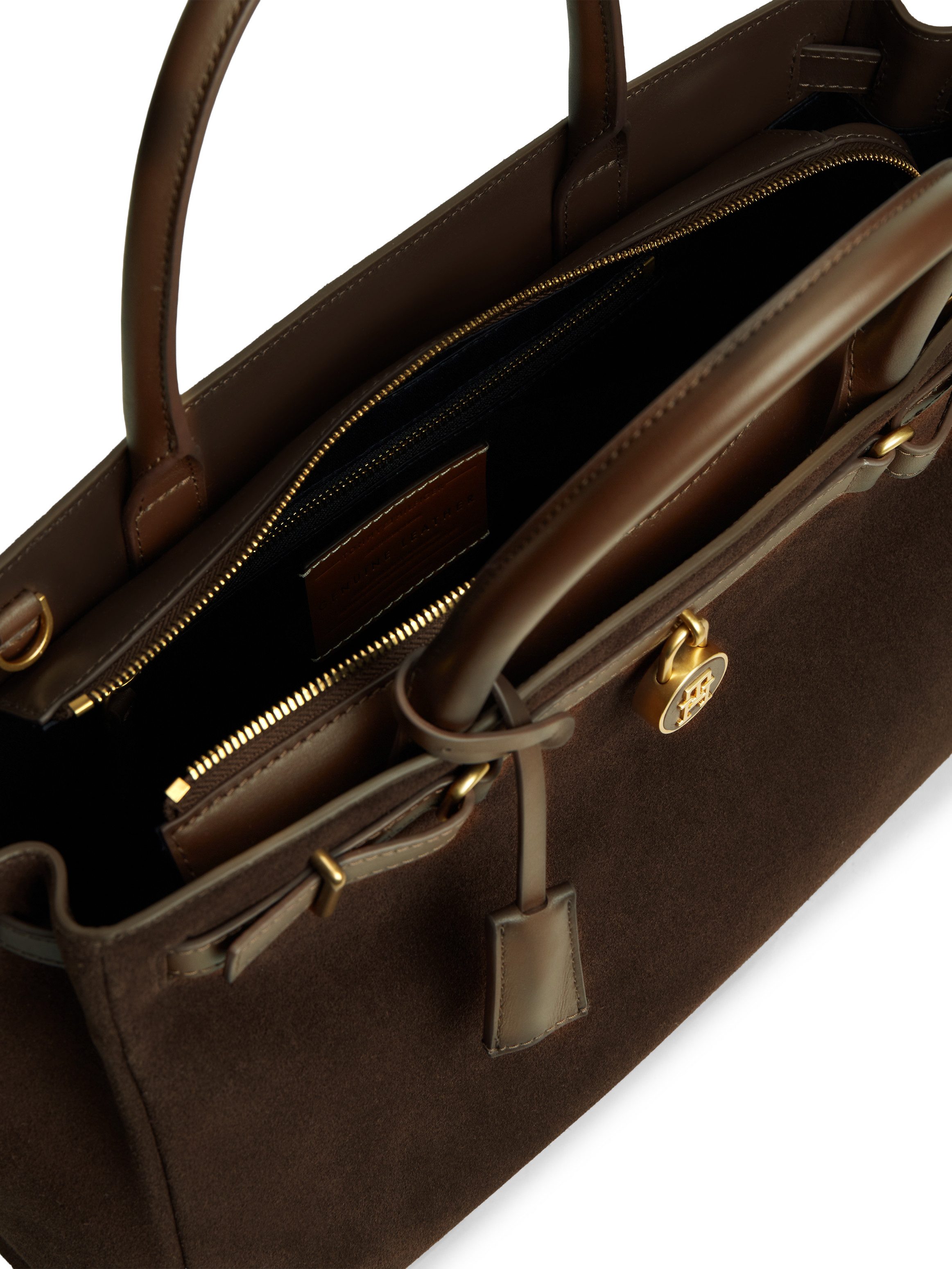 Tommy Hilfiger Handtasche AMERICAN ICON TOTE SUEDE, Damen Umhängetasche, Schultertasche mit TH-Schmuckschloss – Bild 4 von 5