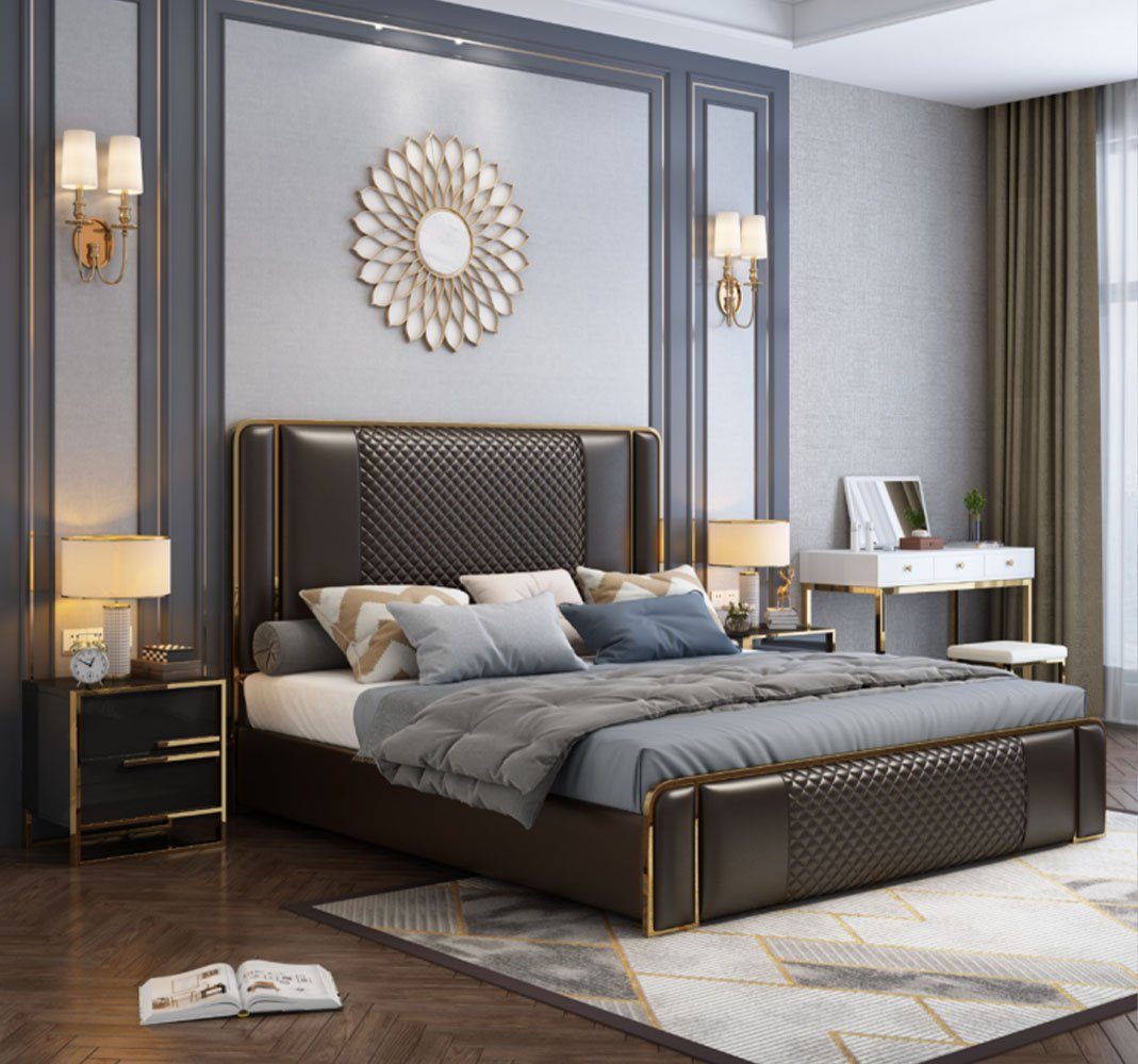 JVmoebel Bett Bett Doppelbett Betten Möbel Einrichtung Schlafzimmer Luxus Design (Bett), Made In Europe