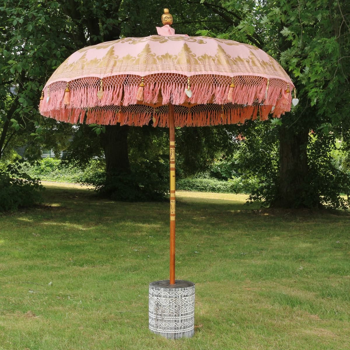 Oriental Galerie Sonnenschirm Bali Garten Sonnenschirm Rosa Model Ayu 185 cm