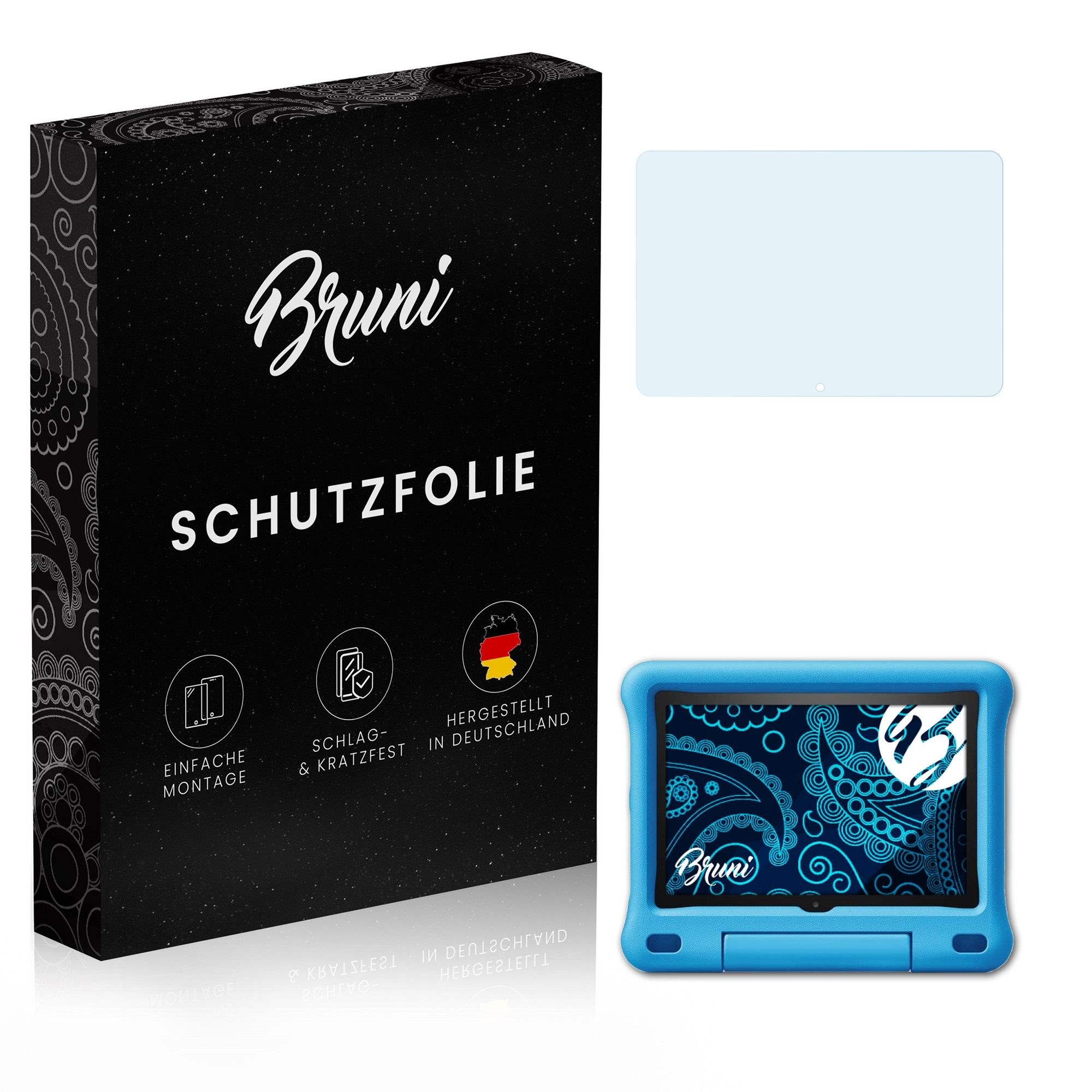 Bruni Schutzfolie für Amazon Fire HD 8 Kids Edition Model 2020, (2 Folien), praktisch unsichtbar