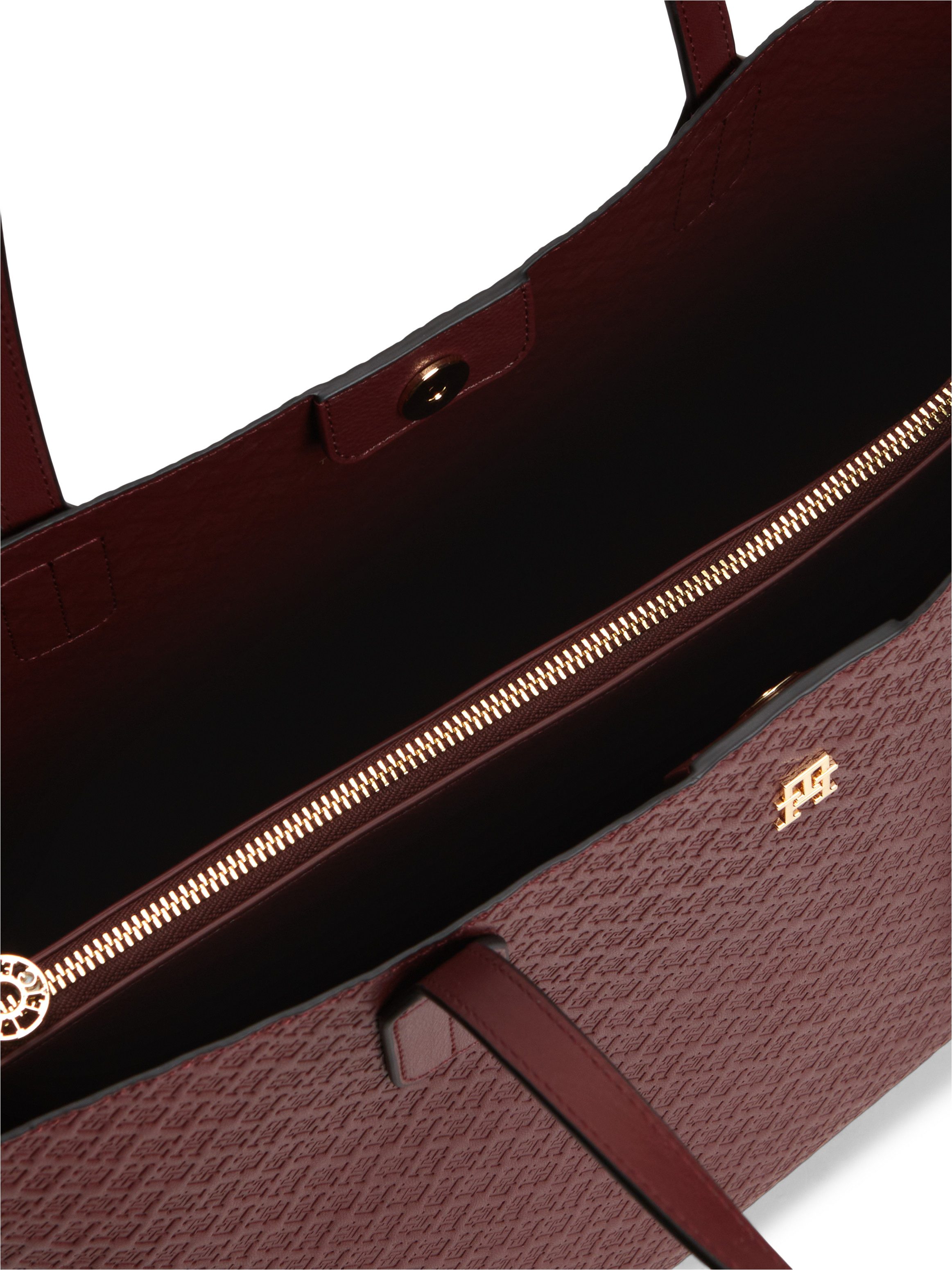 Tommy Hilfiger Handtasche TH ICON TOTE MONO (Set, Mit abnehmbarem Schlüsselanhänger), Damen Schultertasche mit TH-Allover-Logoprägung – Bild 5 von 5