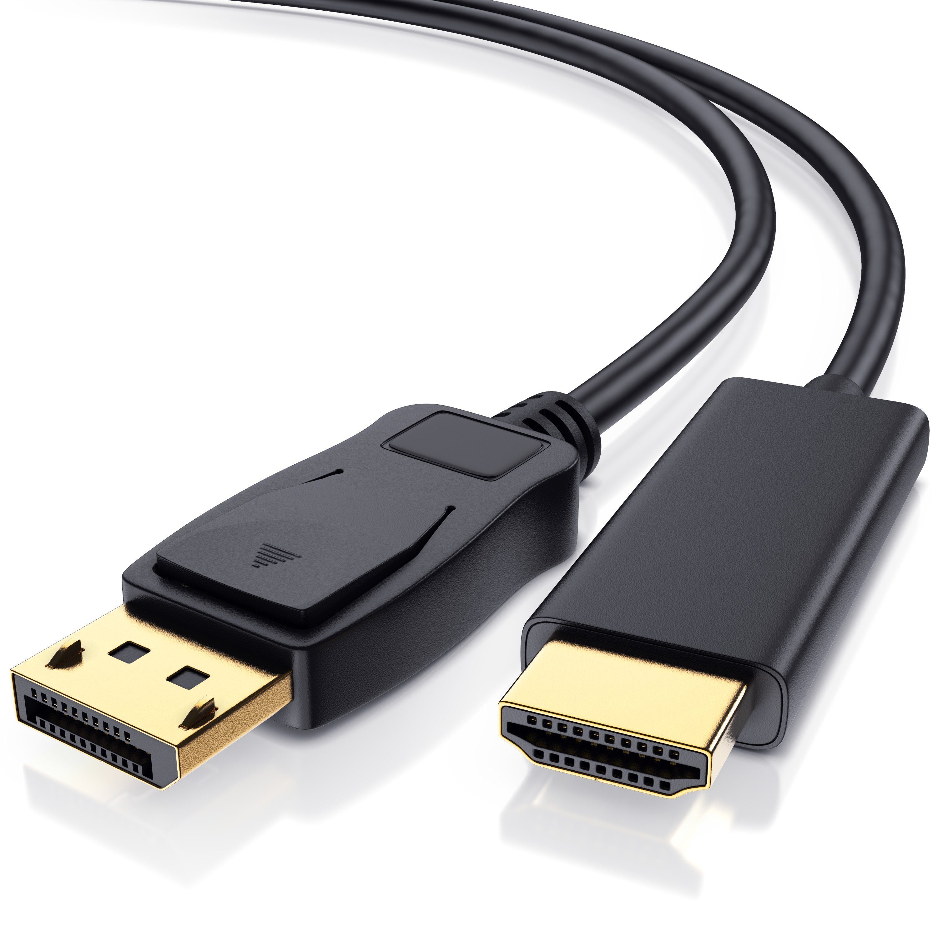 deleyCON DisplayPort zu HDMI Adapter FullHD Audio DP Stecker auf HDMI Buchse 