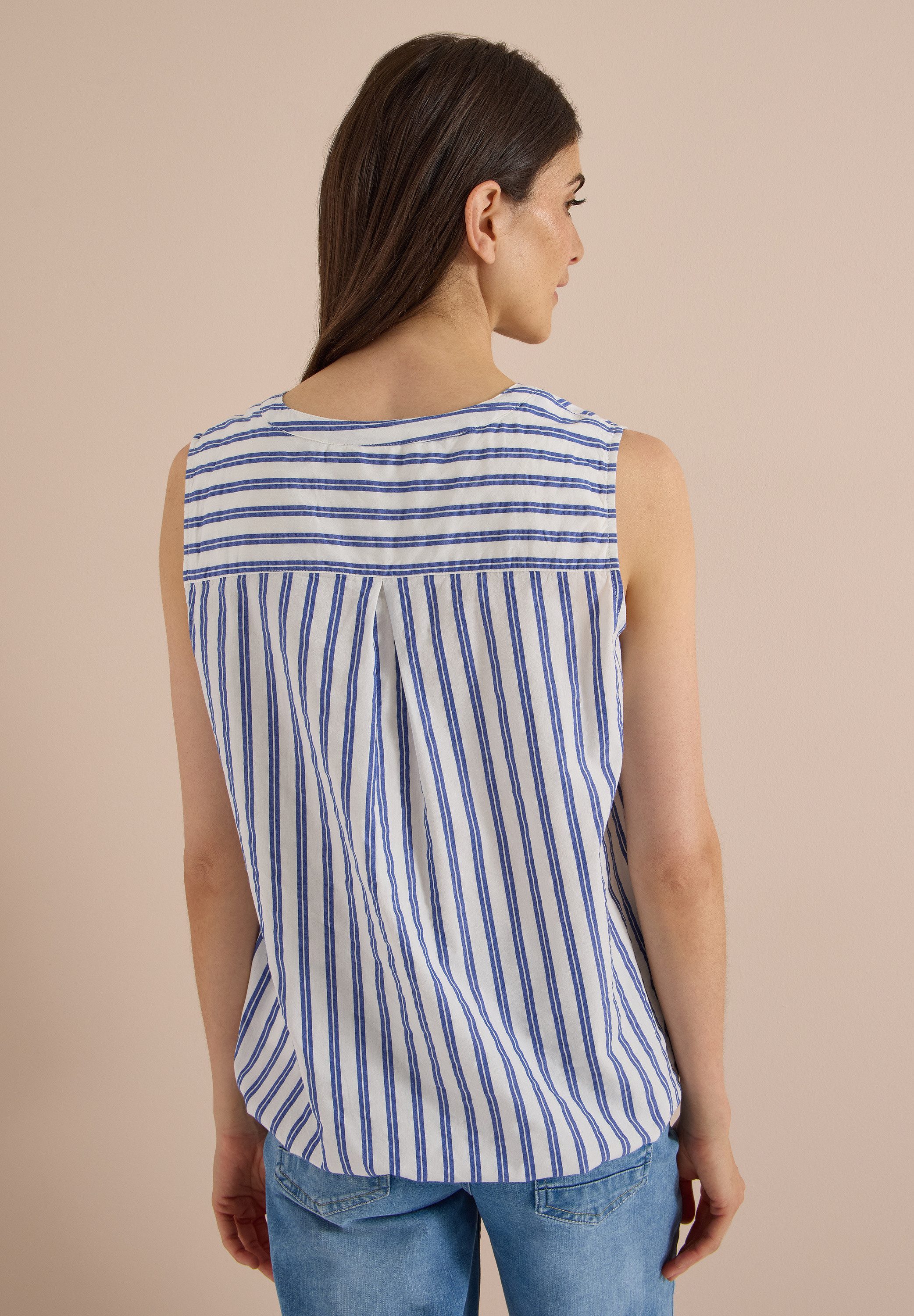 CECIL Blusentop mit gestreiftem Seersucker-Look
