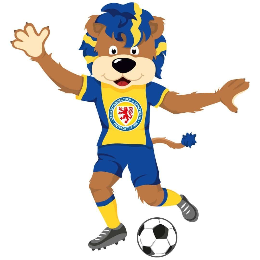 Eintracht Braunschweig Wandtattoo Fußball Maskottchen Leo Löwe Aufkleber, Wandbild selbstklebend, entfernbar