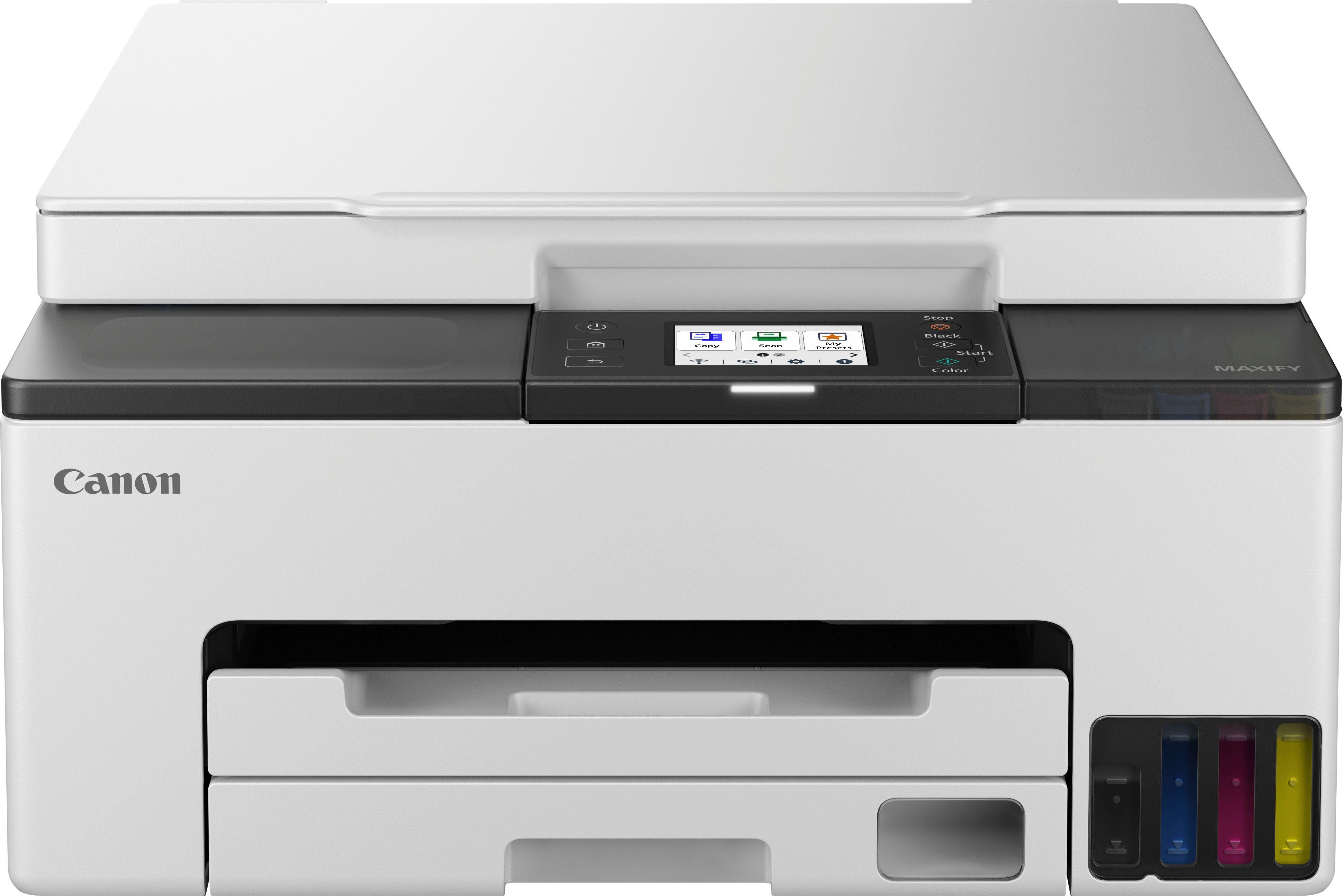 Canon MAXIFY GX1050 Multifunktionsdrucker, (WLAN (Wi-Fi), Wi-Fi Direct, 3in1 Tintenstrahl-Multifunktionsgerät mit extrem niedrigen Druckkosten)