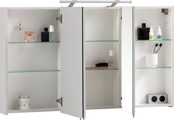 Schildmeyer Spiegelschrank Dorina Breite 120 cm, 3-türig, LED-Beleuchtung, Schalter-/Steckdosenbox