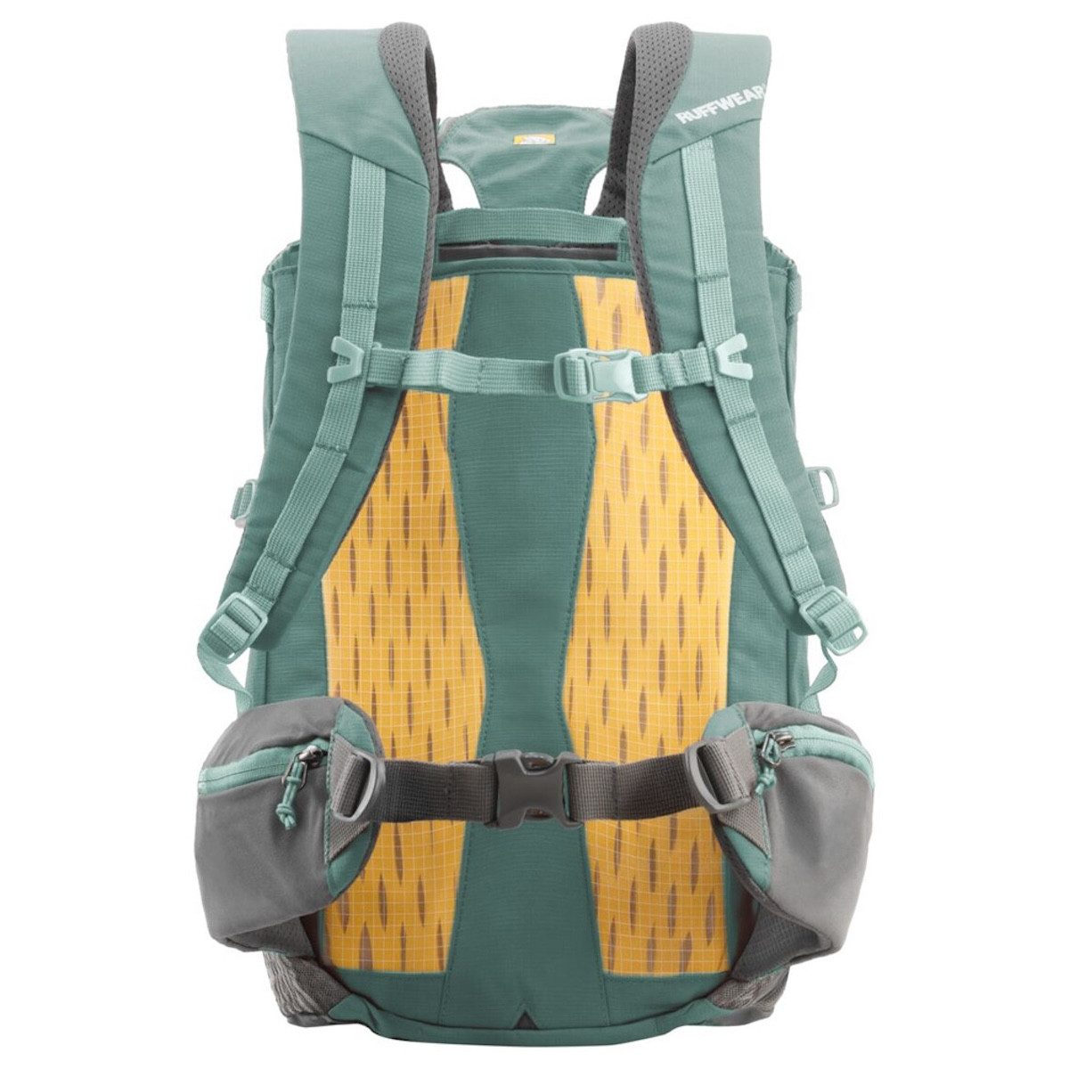 Ruffwear Tiertransporttasche Hunderucksack Hitch Hiker Dog Backpack Carrier River Rock Green
