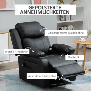 HOMCOM Relaxsessel Elektrischer Aufstehsessel, Fernsehsessel mit Seitentasche (TV-Sessel, 1-St., Sessel mit Aufstehhilfe), Kinosessel aus Kunstleder