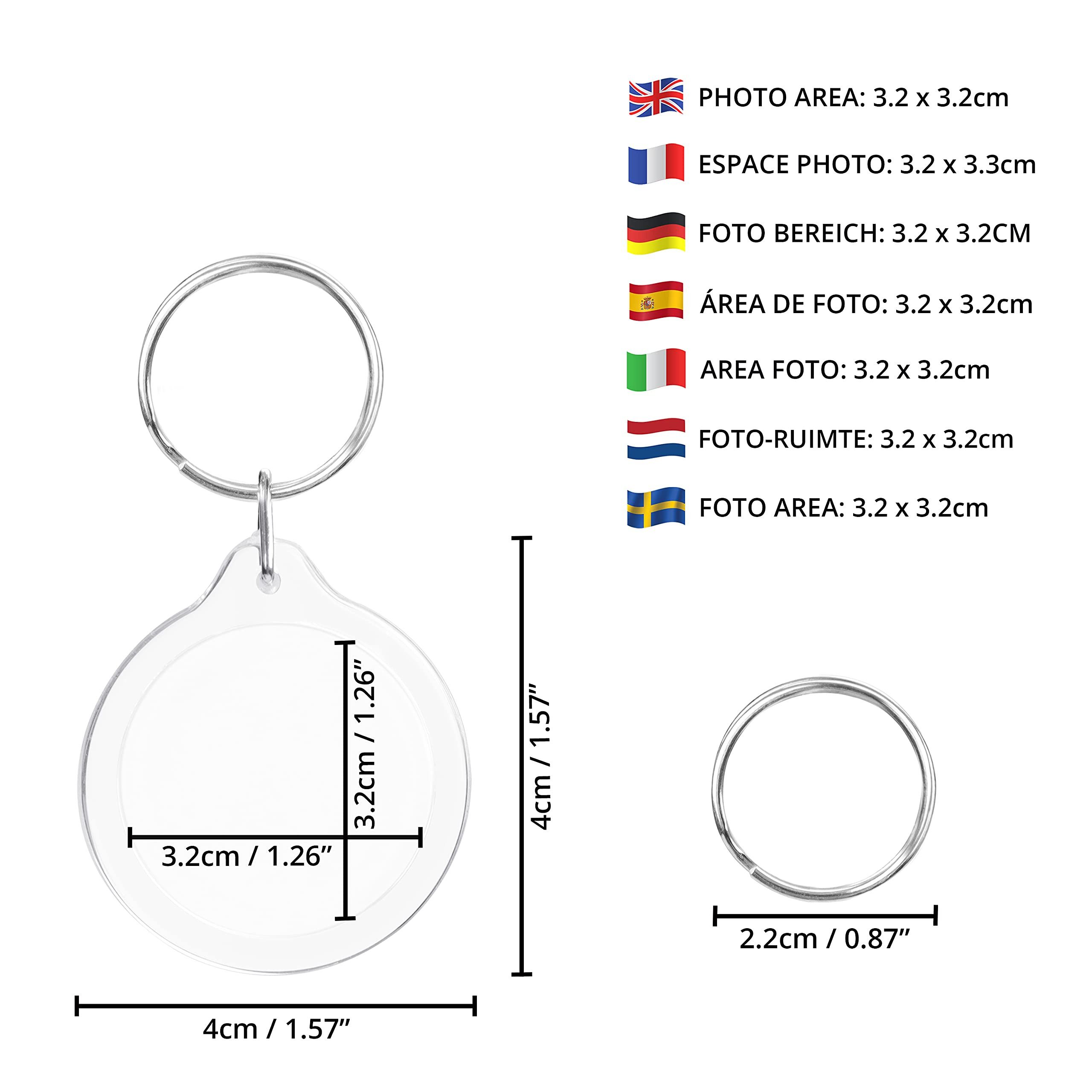 Kurtzy Schlüsselanhänger 4cm Schlüsselanhänger - Transparentes günstig online kaufen