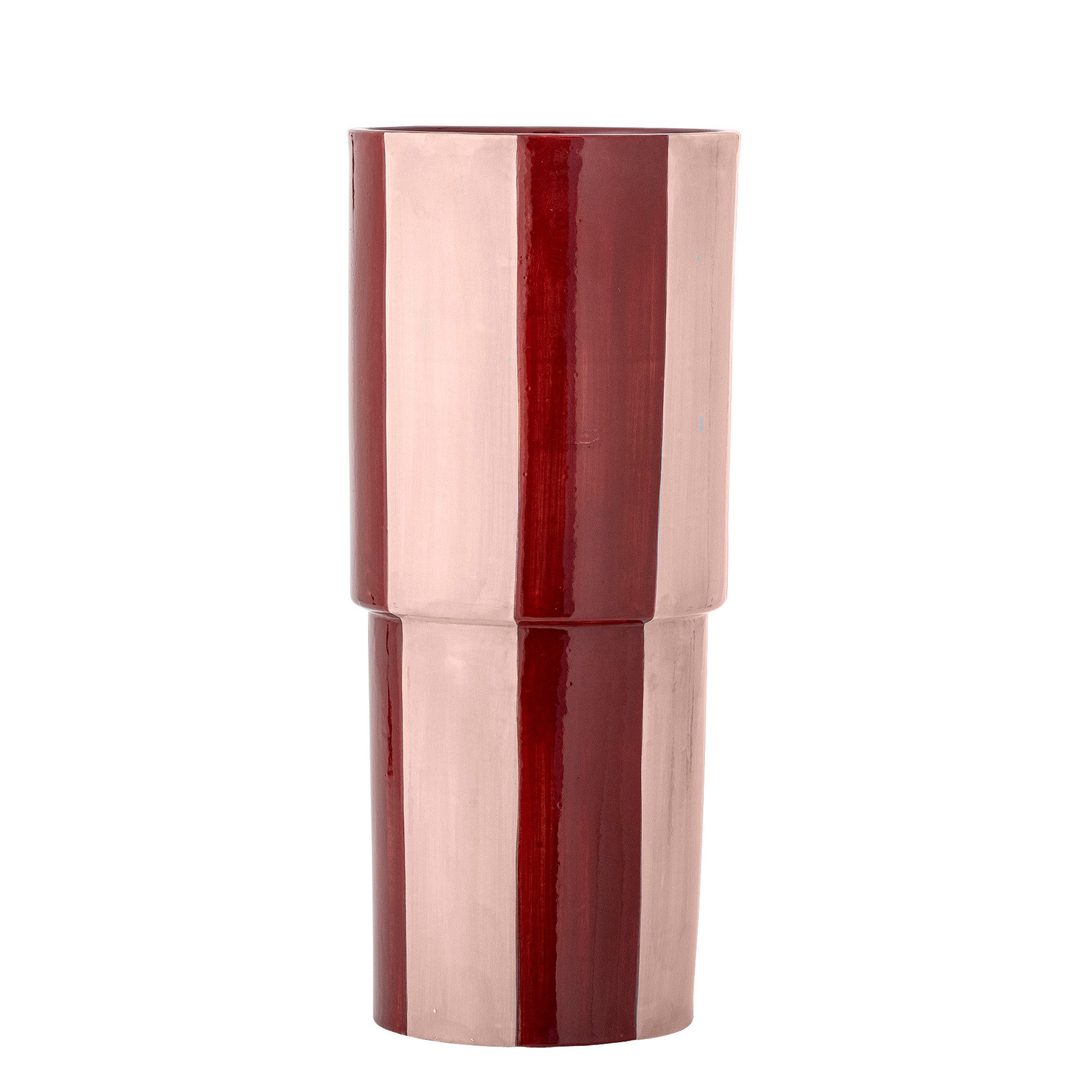 Bloomingville Dekovase Vase FLOKI rot rosa gestreift