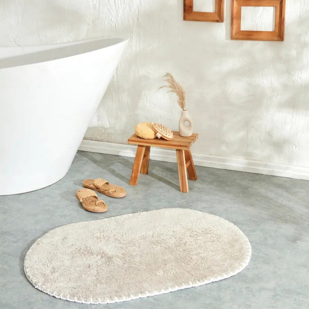 Badematte Roundie Badematte, Baumwolle, Hellgrau, 60x90 cm