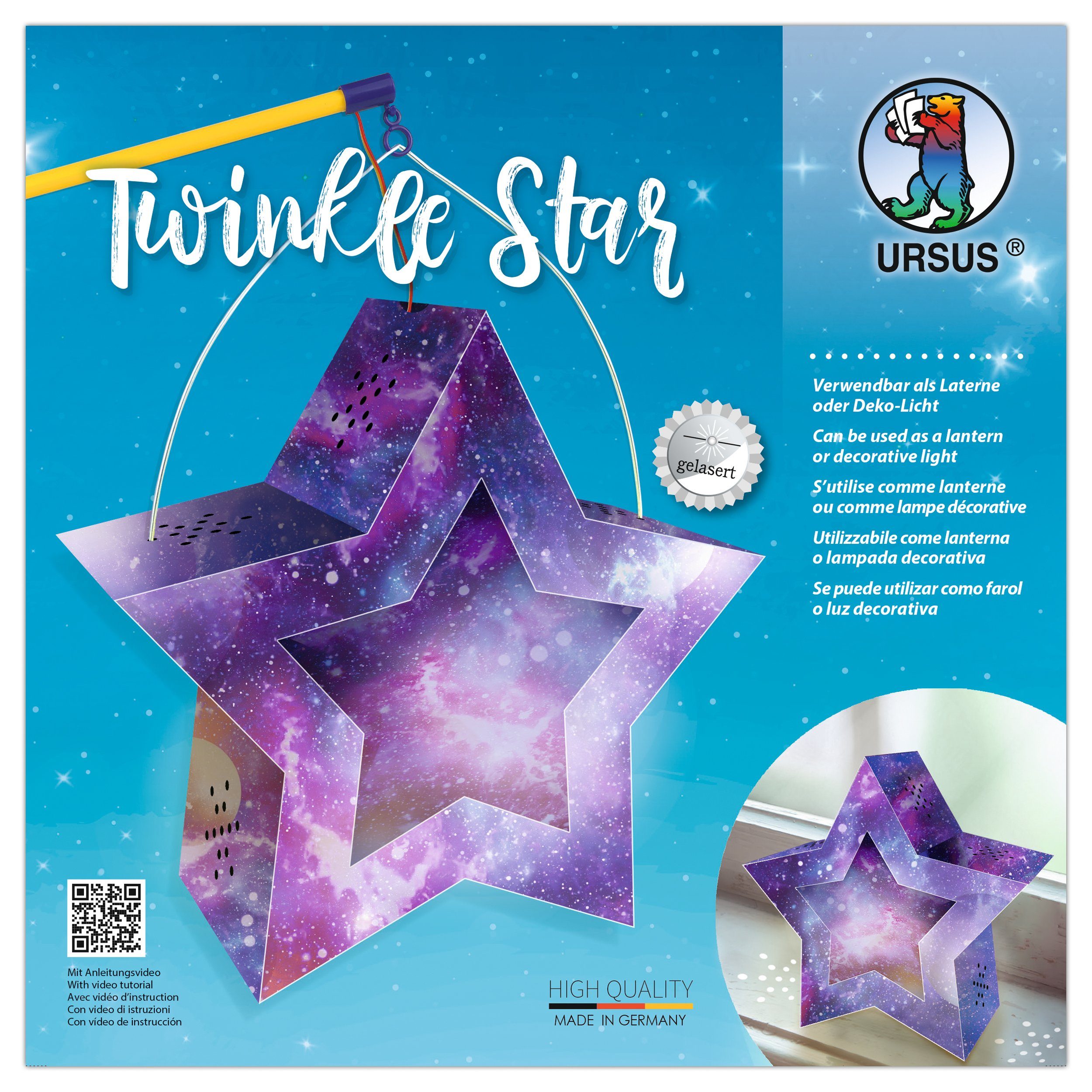 Ursus - Ludwig Bähr Papierlaterne Twinkle Star, Ø 19 cm Violett