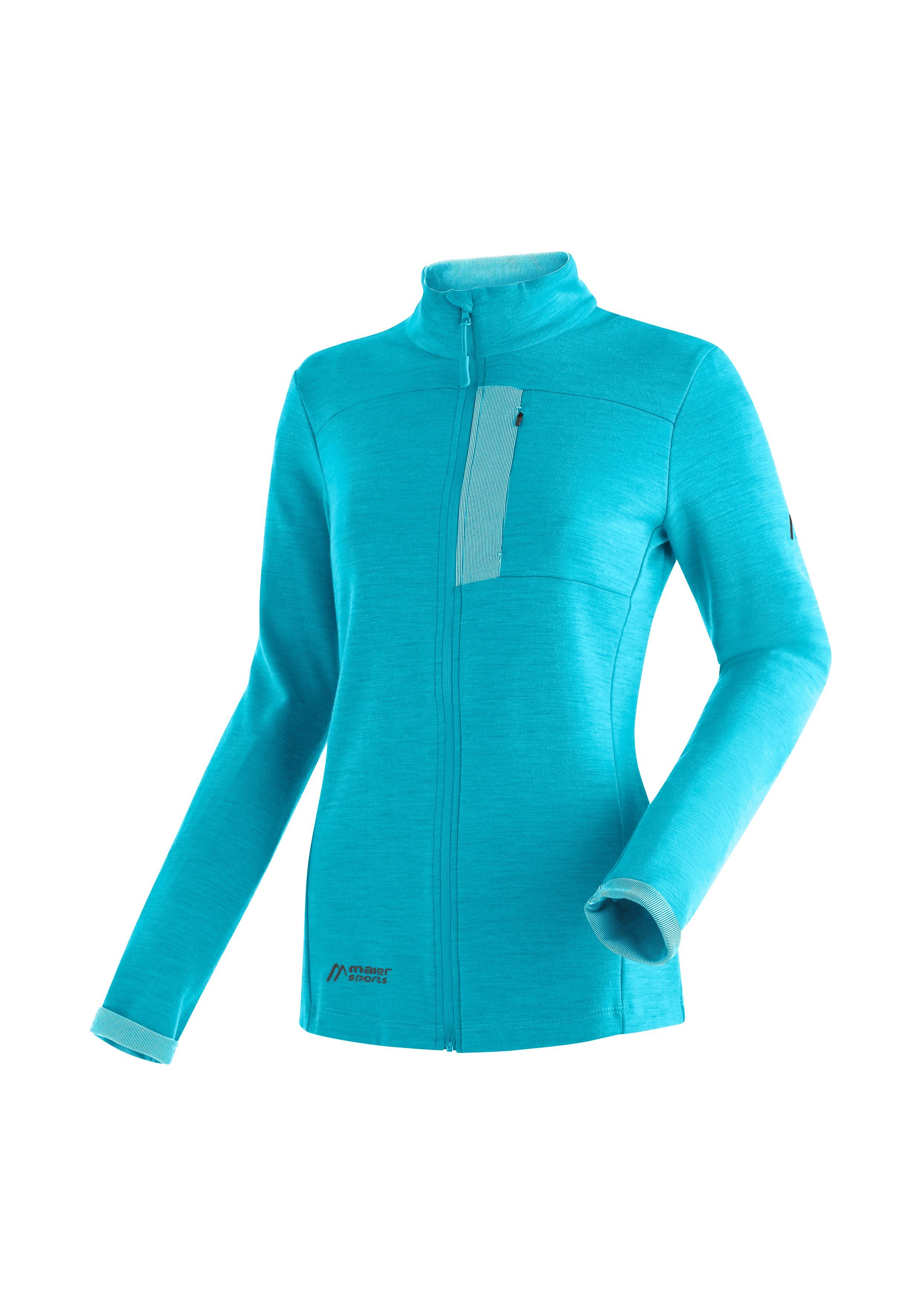 Maier Sports Funktionsshirt ideal für Outdoor-Aktivitäten Skutvik Midlayer-Jacke W Damen, türkis für