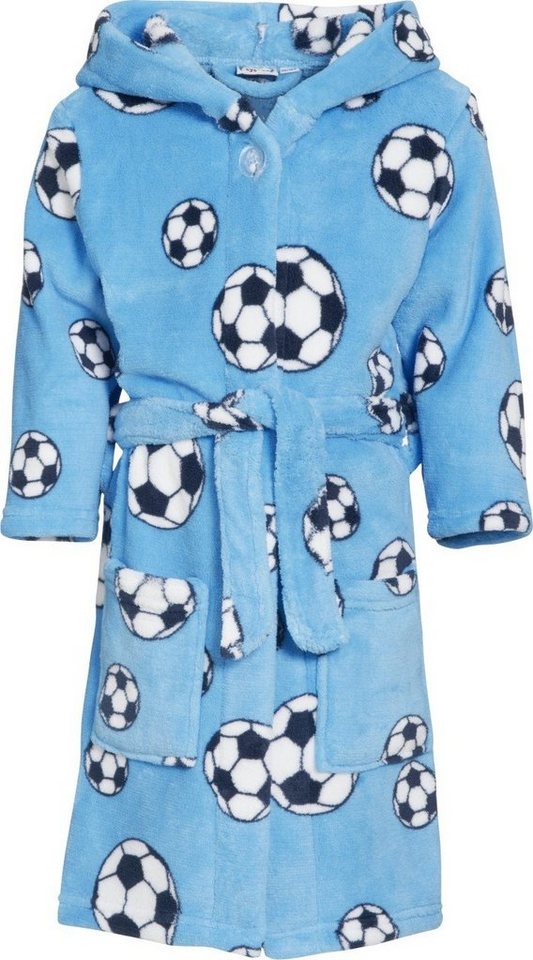 Playshoes Kinderbademantel Fleece-Bademantel Fußball