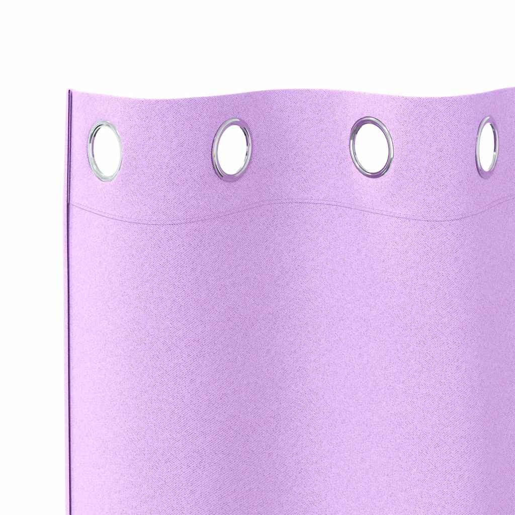 vidaXL Vorhang Verdunkelungs-Vorhänge mit Ringen 2 stk. Lila 245 x 140 cm (2 St), Polyester – Bild 5 von 5