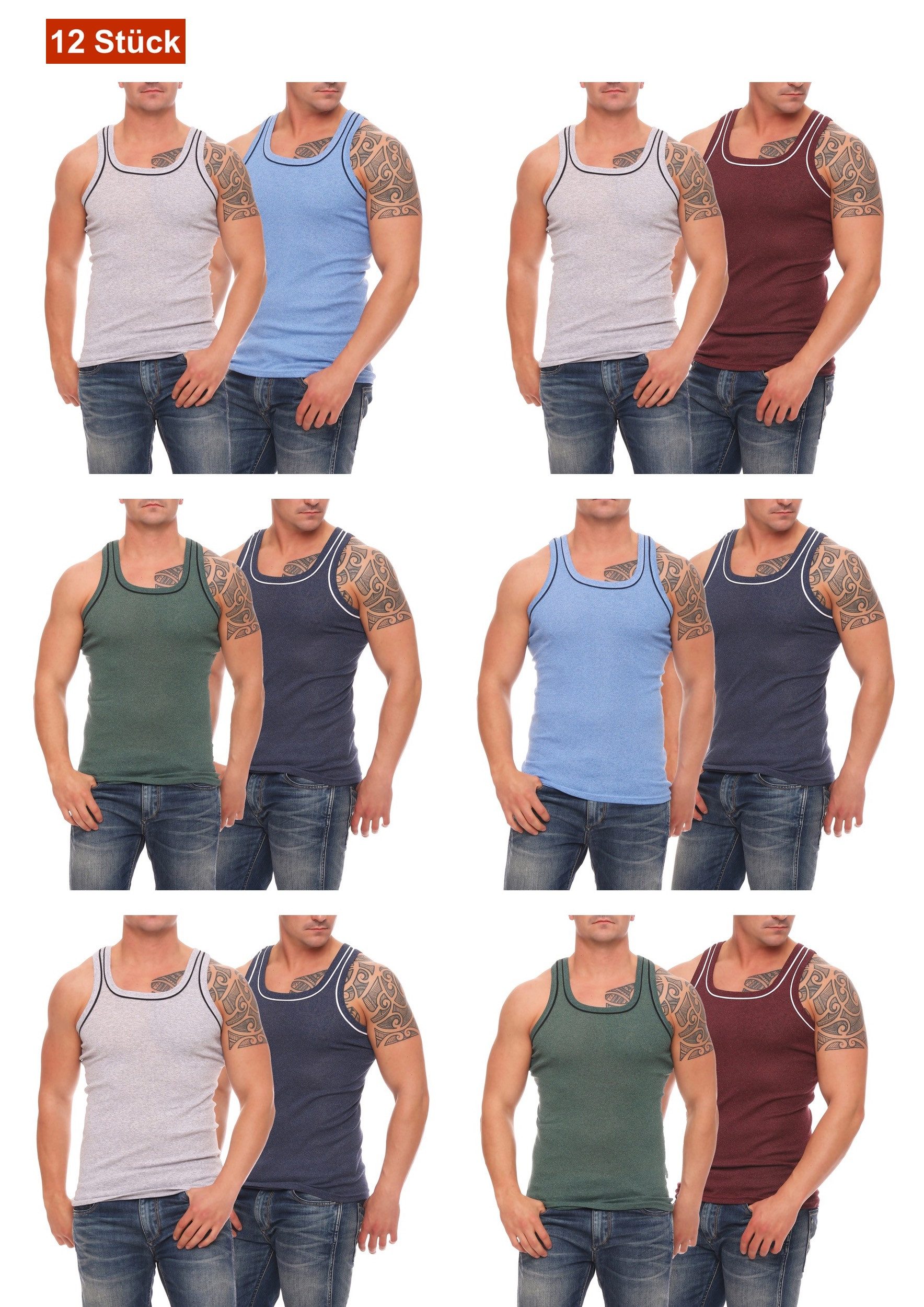 Cocain underwear Unterhemd Farbiges Herren Unterhemd Feinripp Vollachsel Ba günstig online kaufen