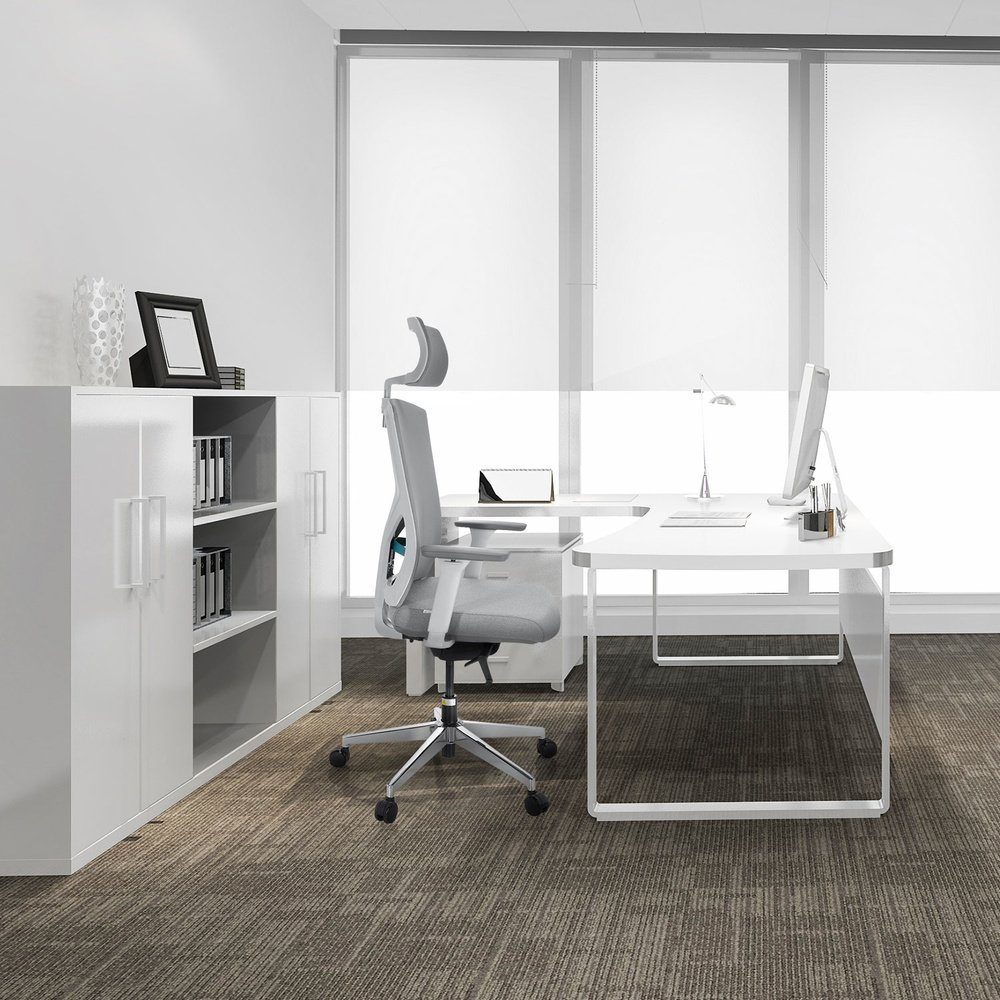 hjh OFFICE Drehstuhl Profi Bürostuhl BRETON PRO St), Schreibtischstuhl (1 ergonomisch Stoff/Netzstoff W